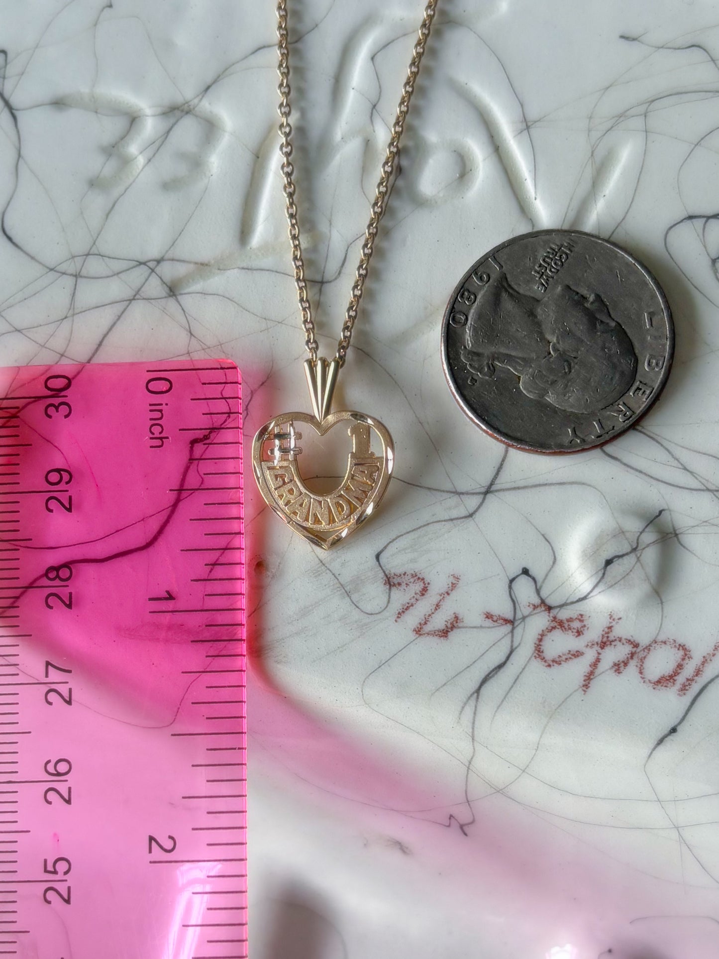 Vintage "#1 Grandma" 14k Yellow Gold Charm