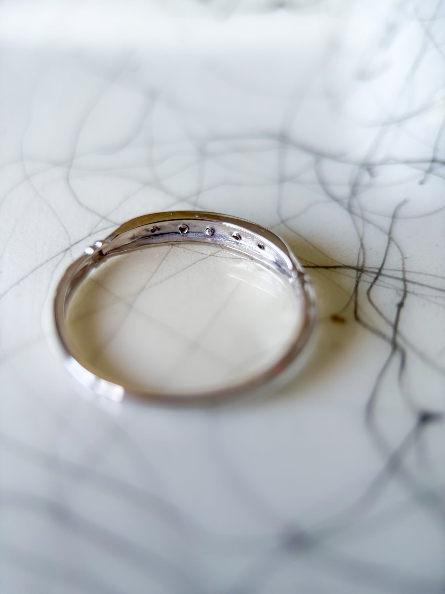 Vintage Natural Diamond 14k White Gold Ring
