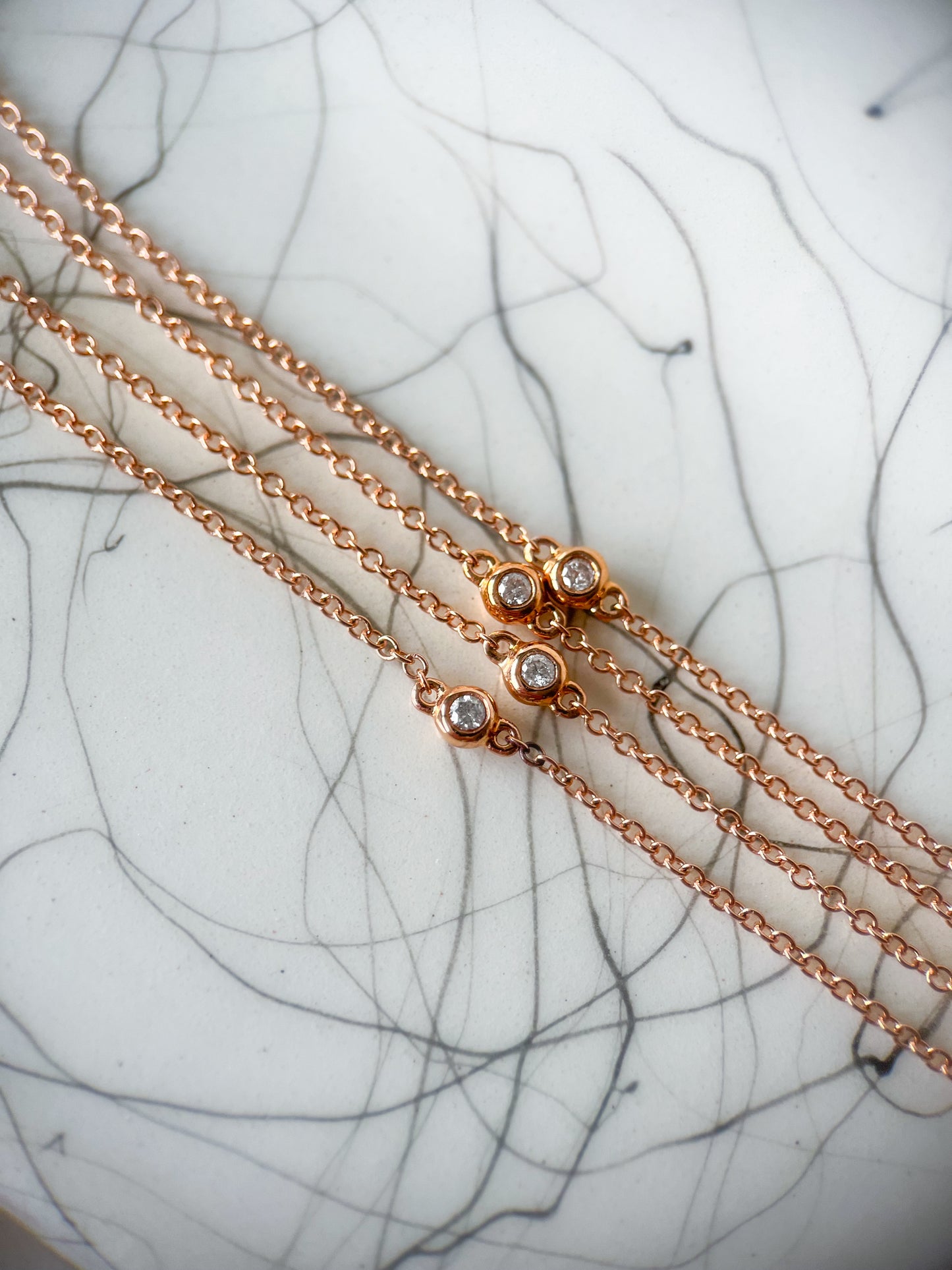 Natural Ruby, Emerald and Diamond Flower Charms in 14k Rose Gold