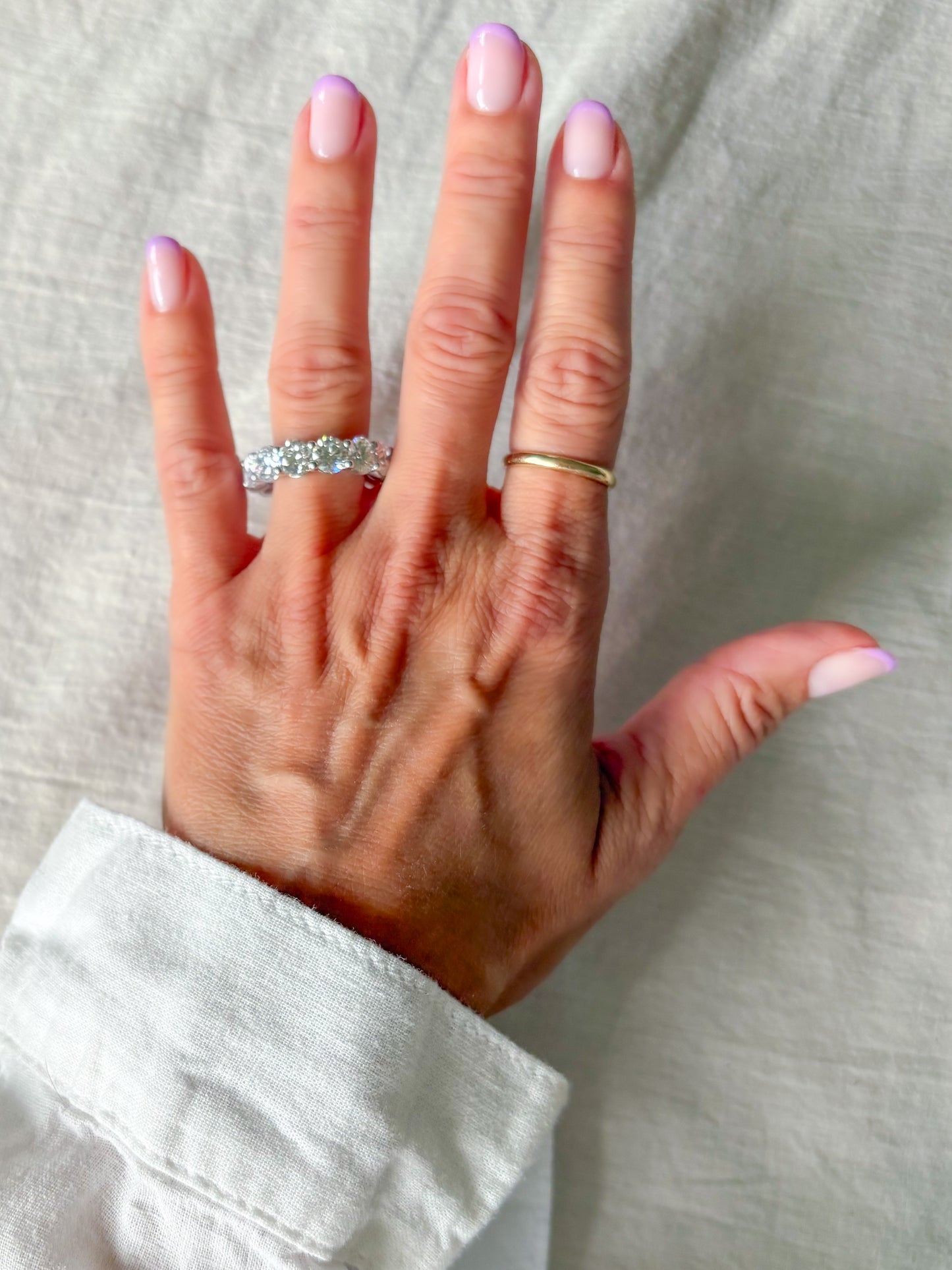 Lab Grown Diamond 14k White Gold Round 9 Carat Eternity Band