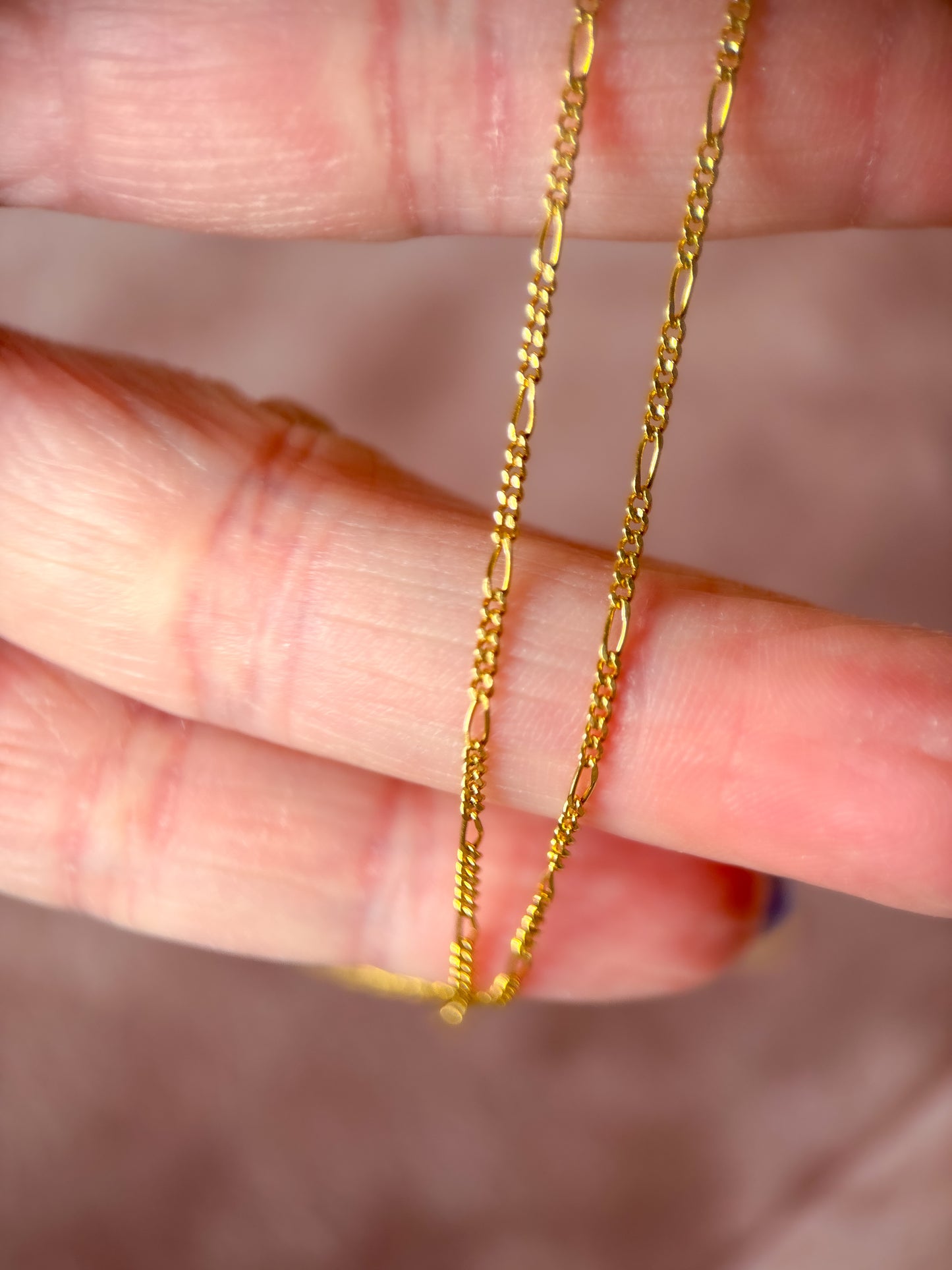 Vintage Figaro 14k Yellow Gold 20.25 Inch Necklace