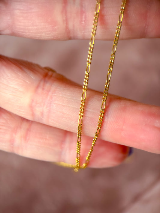 Vintage Figaro 14k Yellow Gold 20.25 Inch Necklace