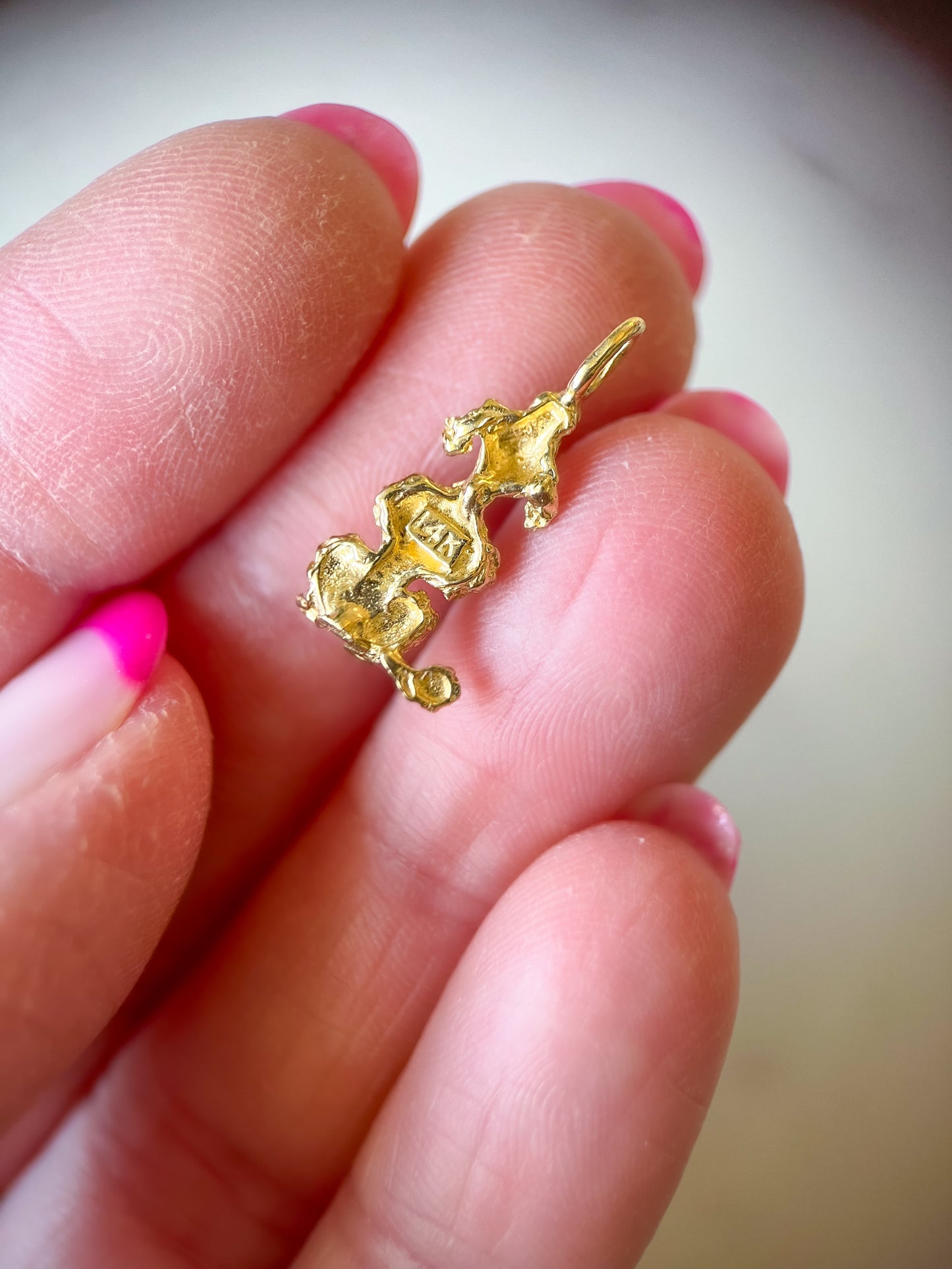 Vintage Poodle 14k Yellow Gold Dog Charm