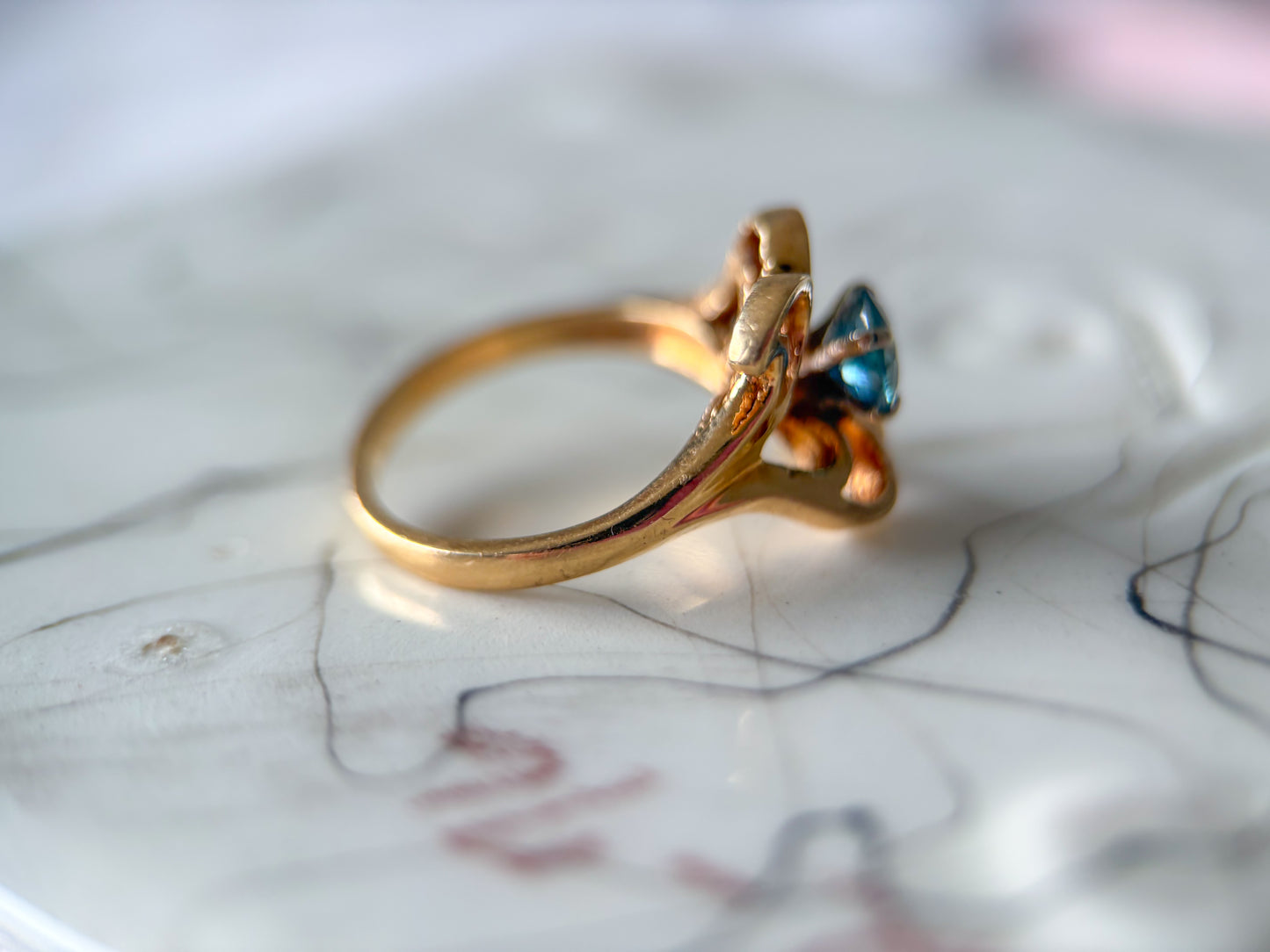 Various Vintage Natural Topaz 14k Yellow Gold Rings