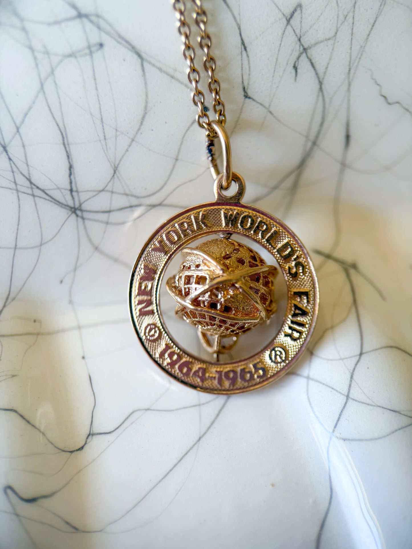 Vintage NYC World Fair 14k Yellow Gold Charm, circa 1960's