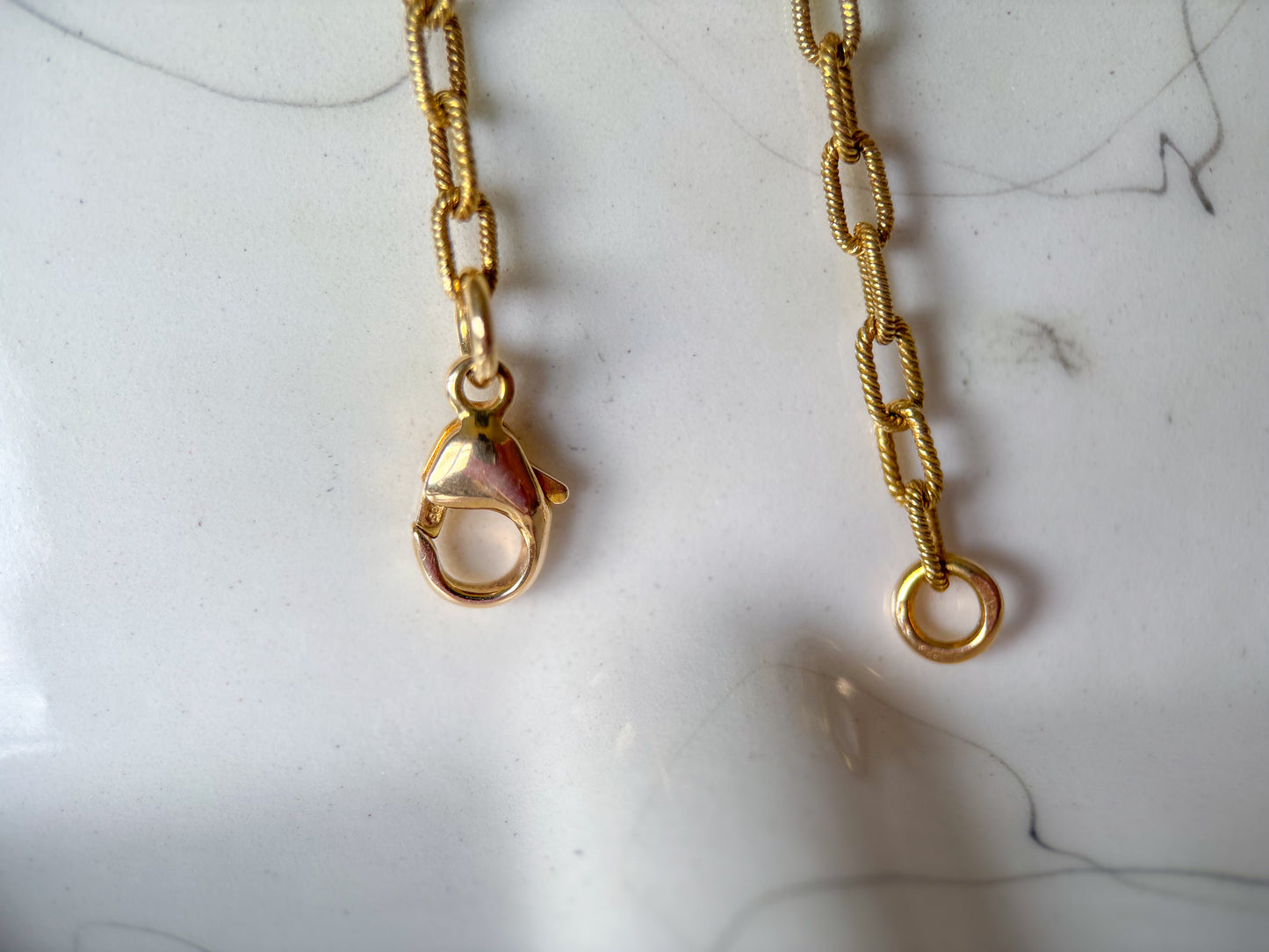 Vintage 14k Yellow Gold CZ by the Yard 17.5 Inch Chain Necklace