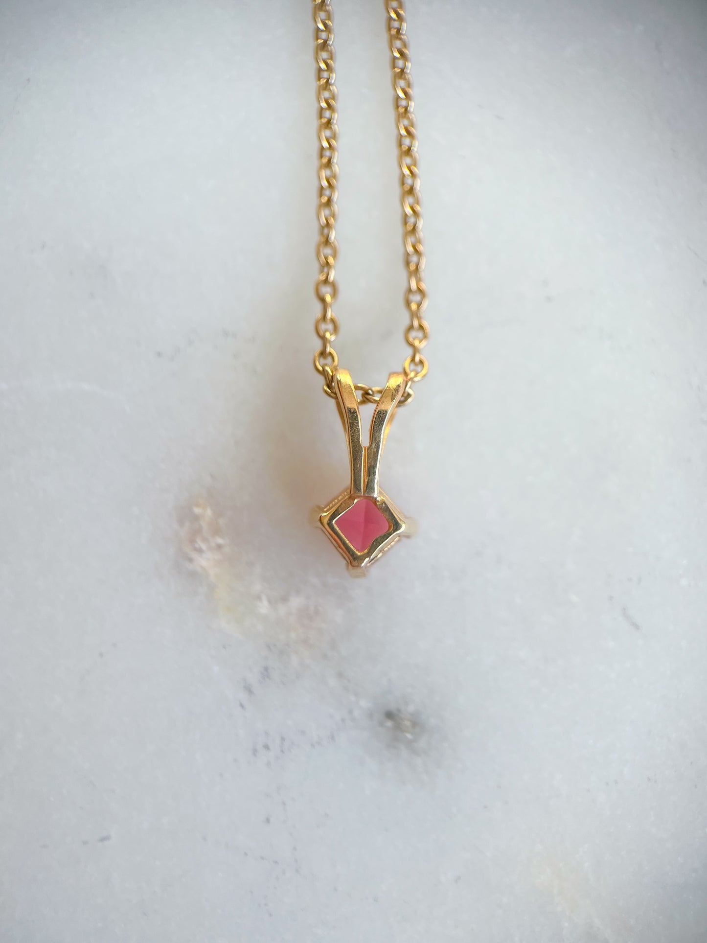 Vintage Square Tourmaline 14k Yellow Gold Charm