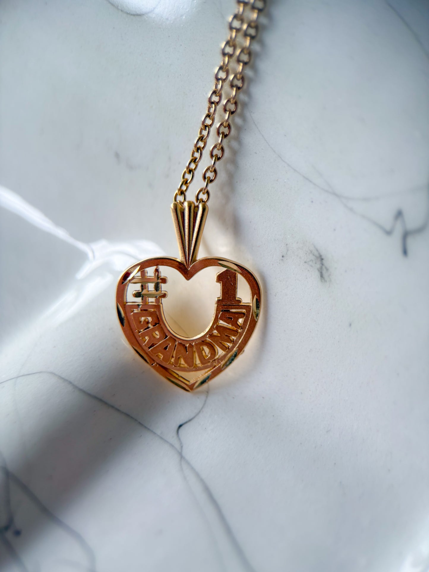 Vintage "#1 Grandma" 14k Yellow Gold Charm