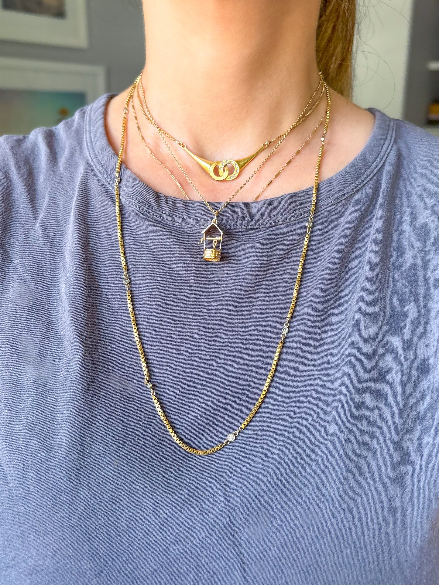 Vintage Water Well 14k Yellow Gold Charm