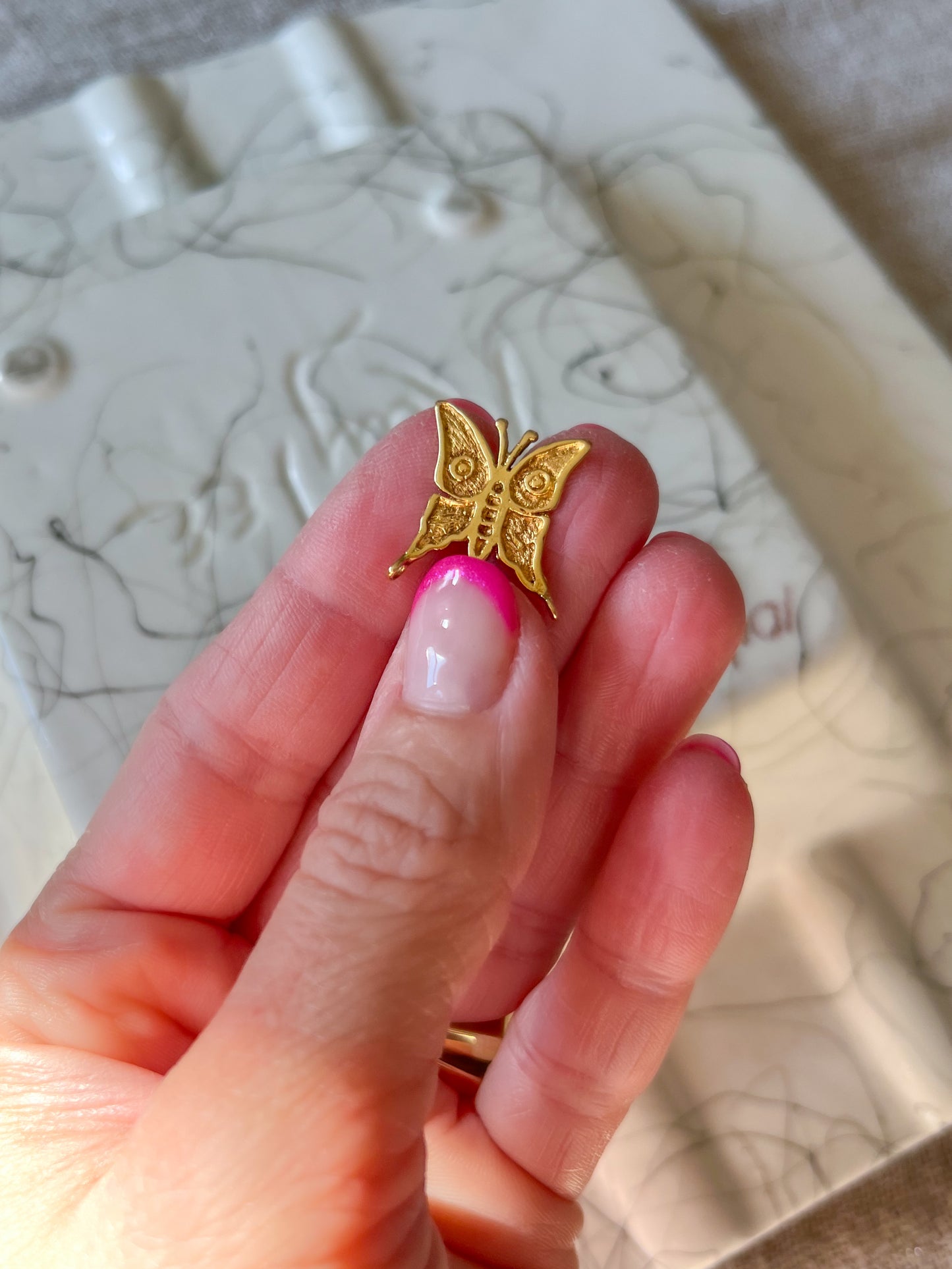 Vintage Butterfly 14k Yellow Gold Charm