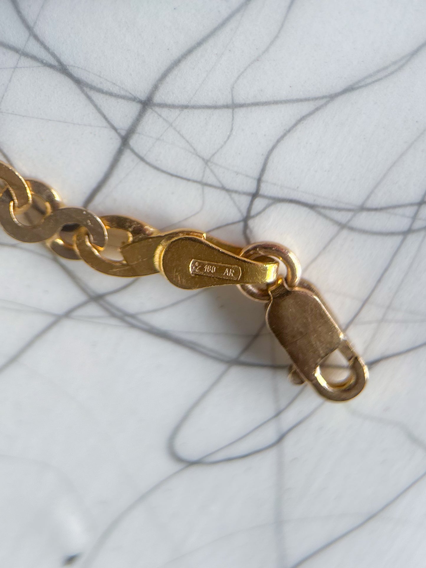 Vintage Infinity Chain 18k Yellow Gold 24 Inch Necklace