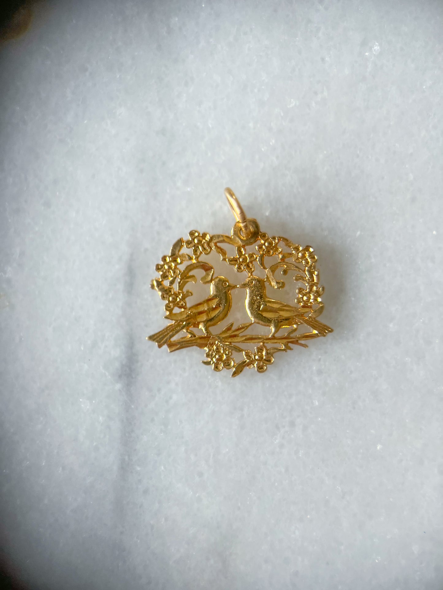Various Vintage Charms "Mom and Kids" and Birds 14k Yellow Gold Charms