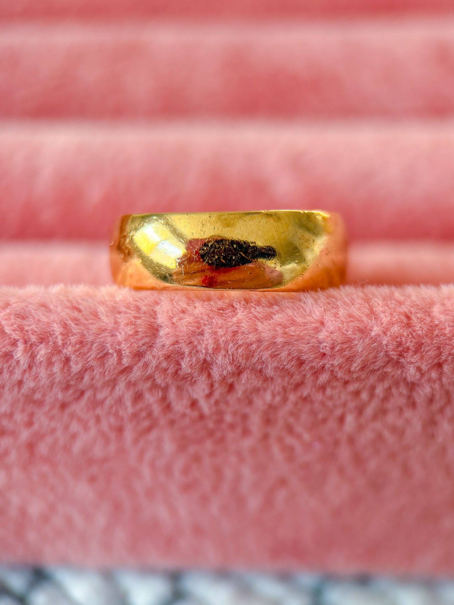 Vintage Thick 14k Yellow Gold Band Ring, Size 4 1/4