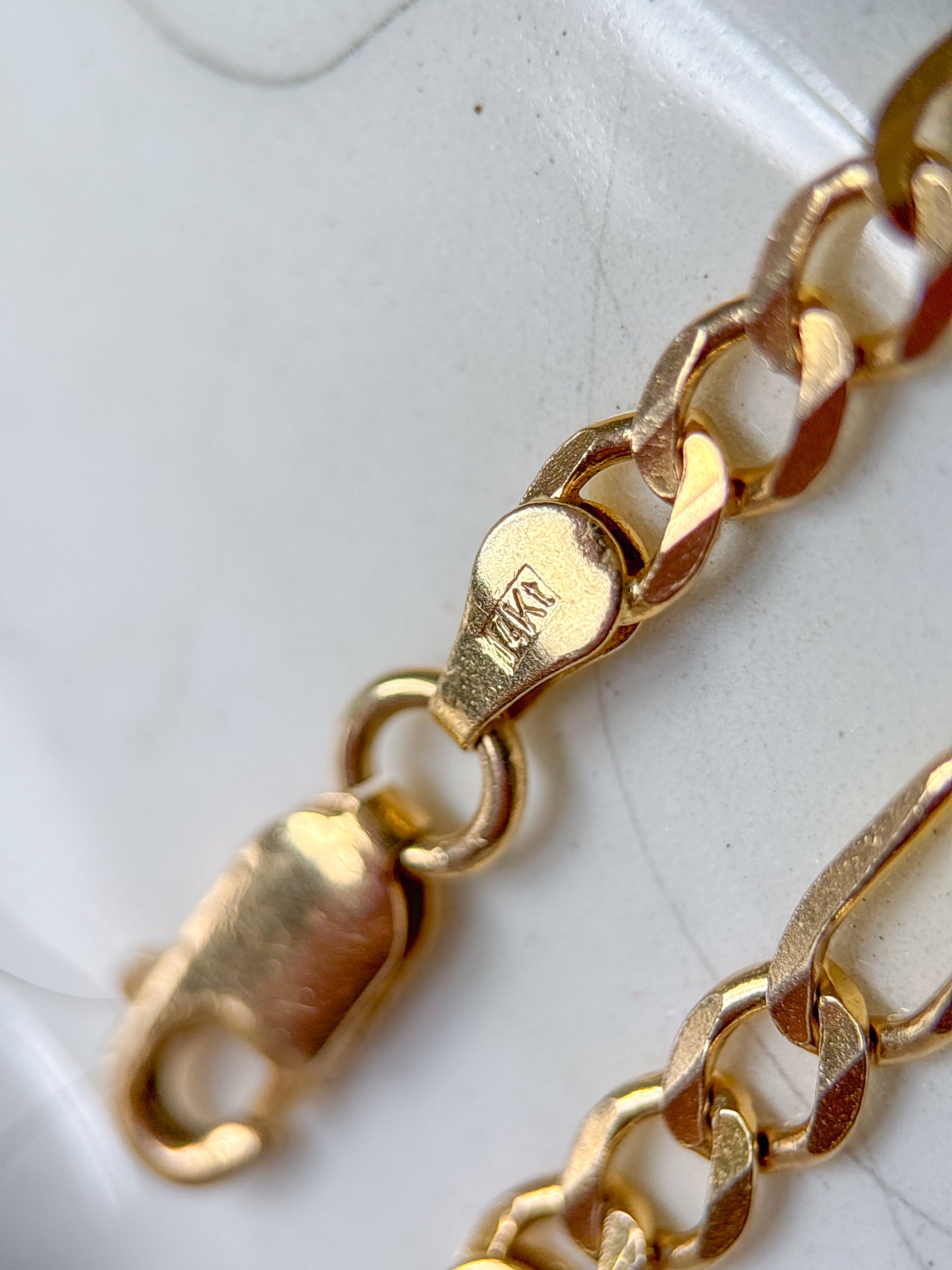 Vintage Figaro 14k Yellow Gold 16.25 Inch Necklace