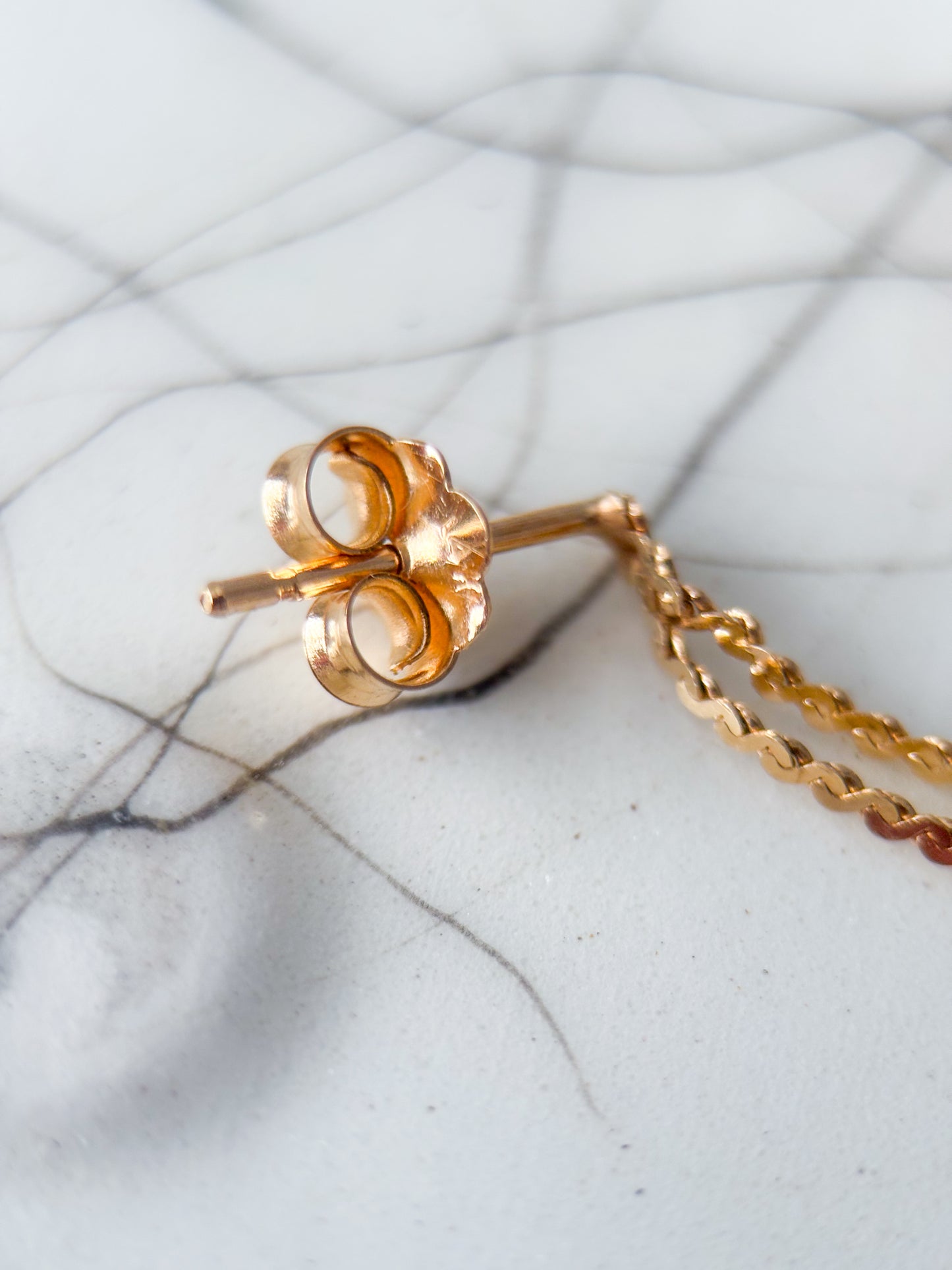 Vintage Dangle Rope 14k Yellow Gold Earrings