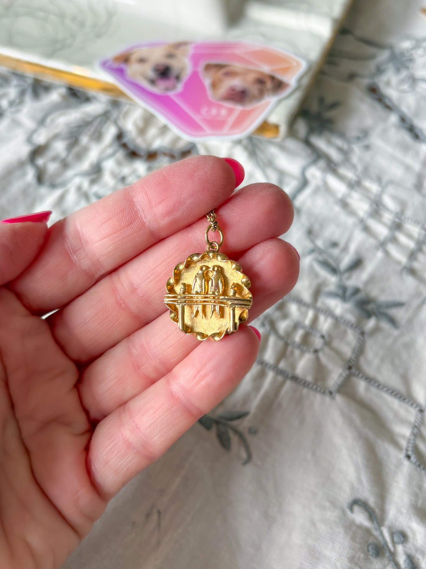 Vintage Love Birds 14k Yellow Gold Charm