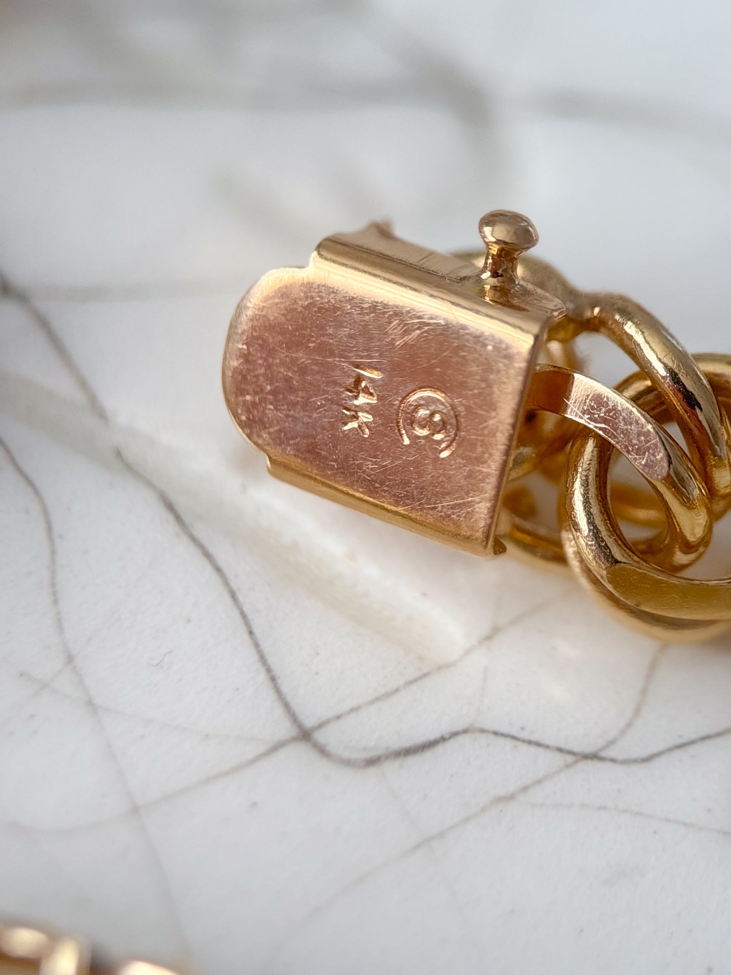 Vintage Round Multi Link 14k Yellow Gold 8.25 Inch Bracelet