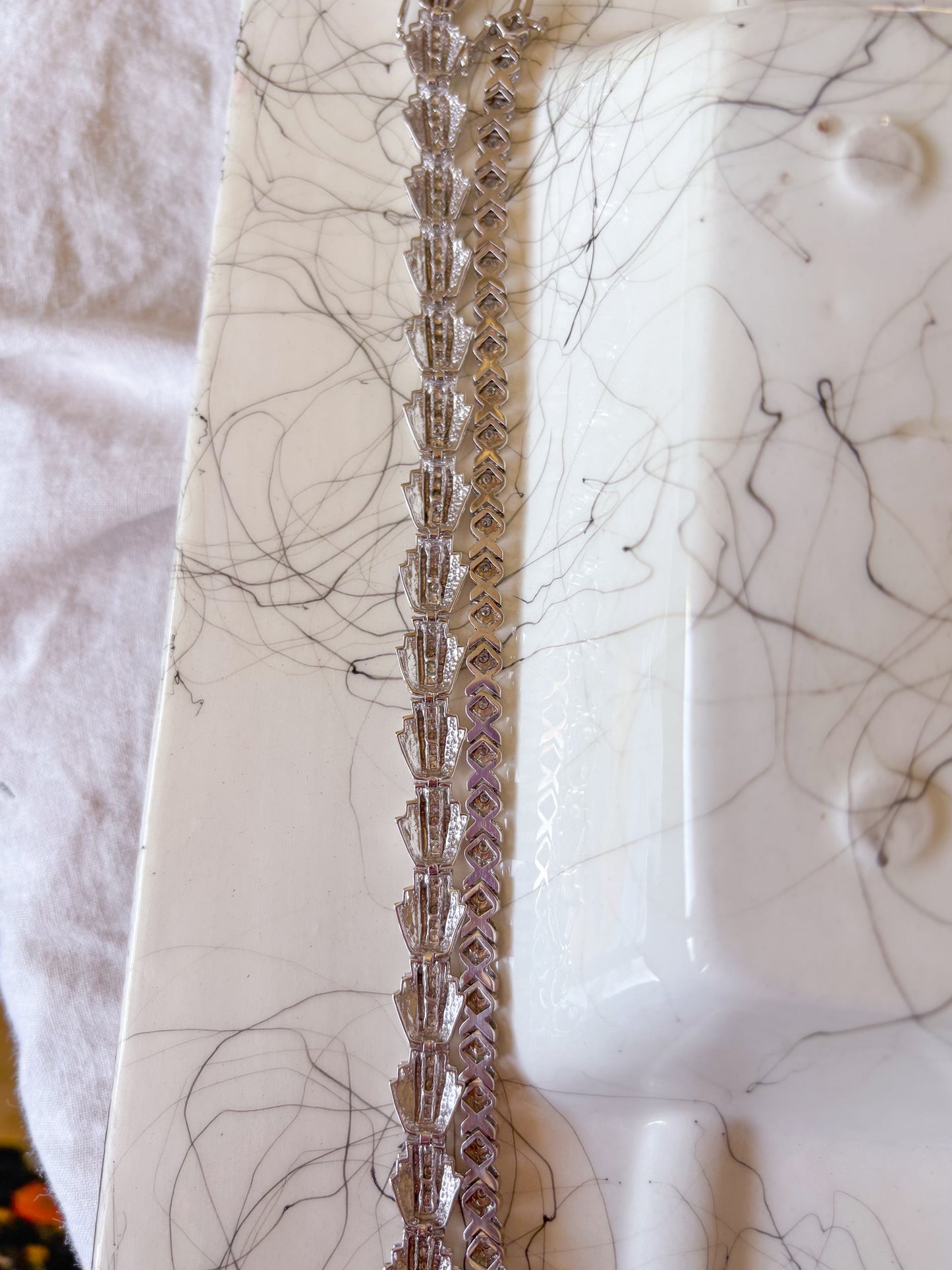 Various Vintage Natural Diamond White Gold Bracelets
