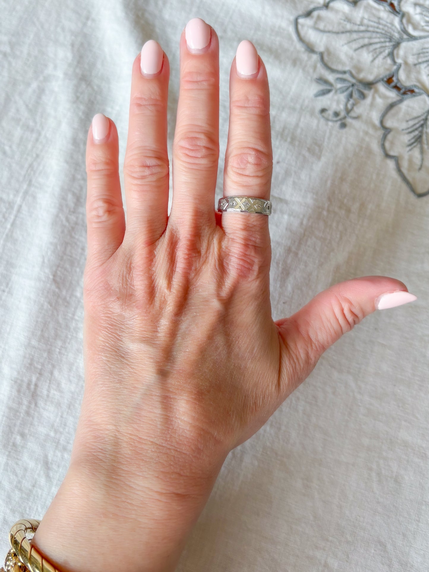 Various Vintage Natural Diamond 18k White Gold Rings