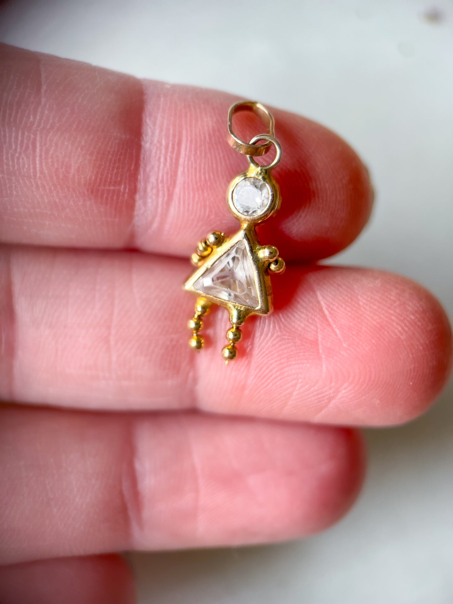 Vintage Girl Birthstone 14k Yellow Gold Charm