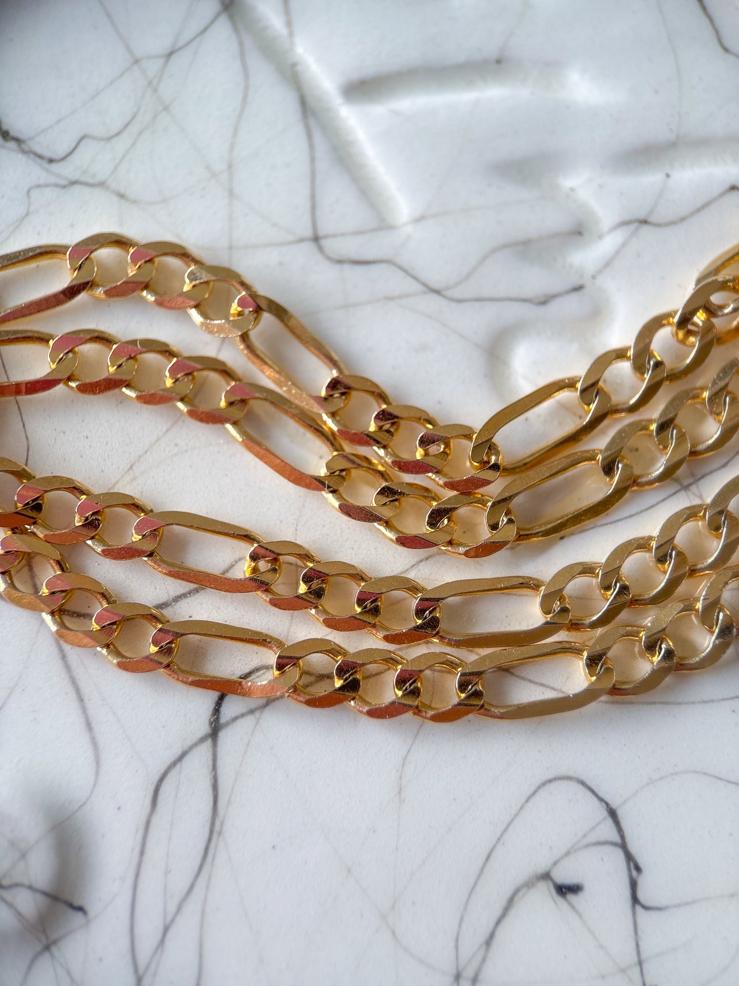 Vintage Figaro 14k Yellow Gold 16.25 Inch Necklace