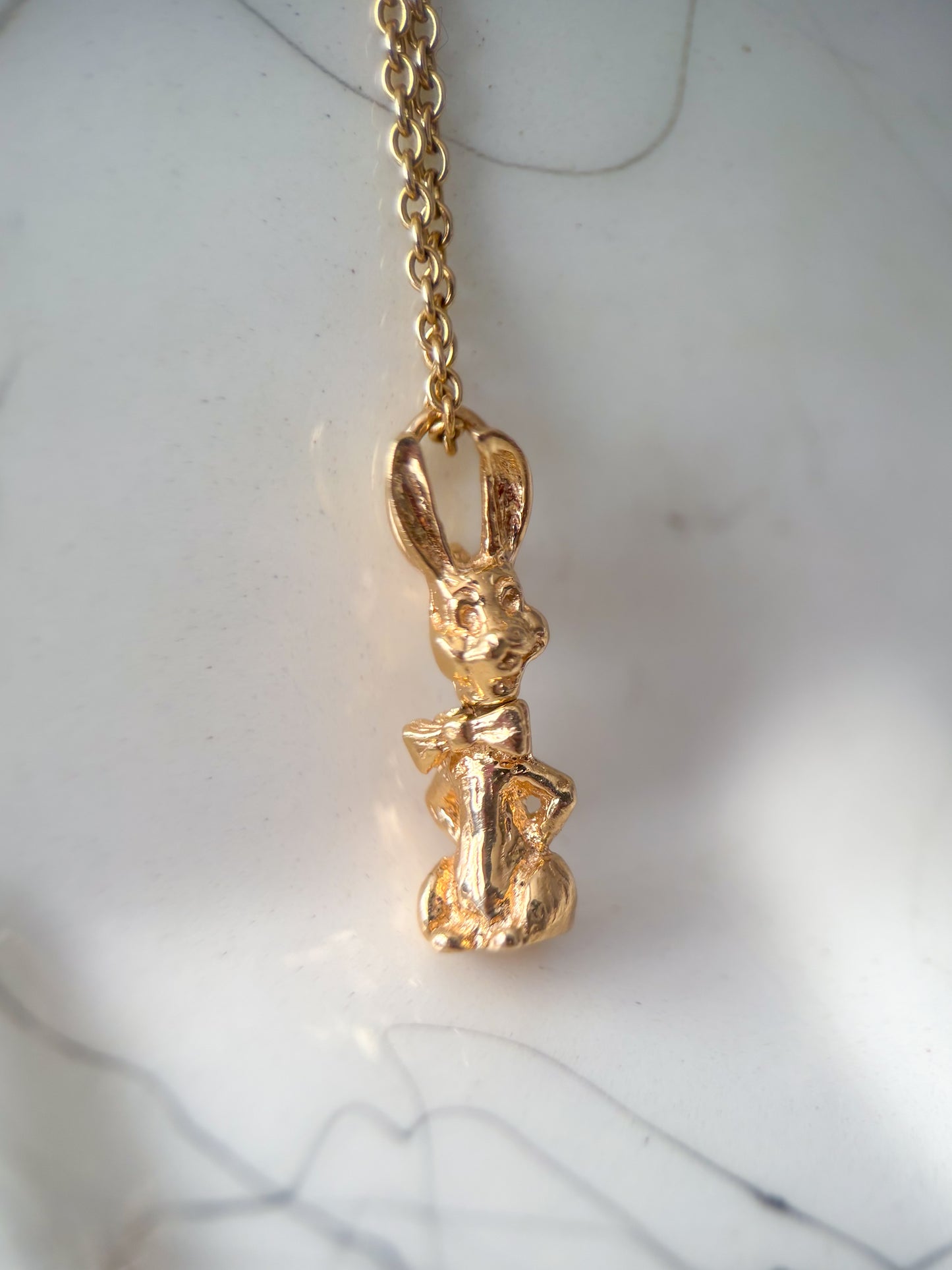 Vintage Bunny Rabbit with Moveable Head 14k Yellow Gold Charm