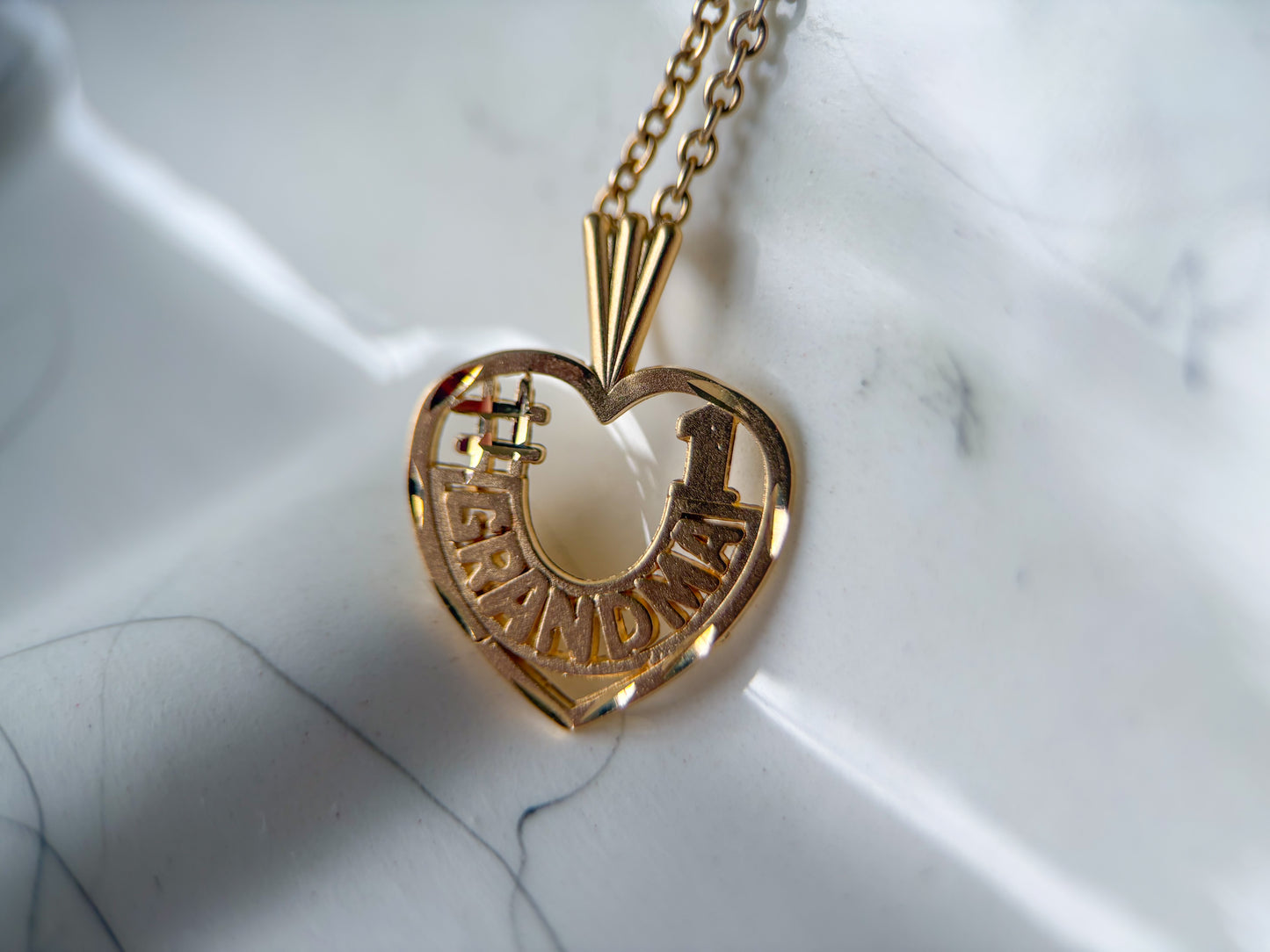 Vintage "#1 Grandma" 14k Yellow Gold Charm