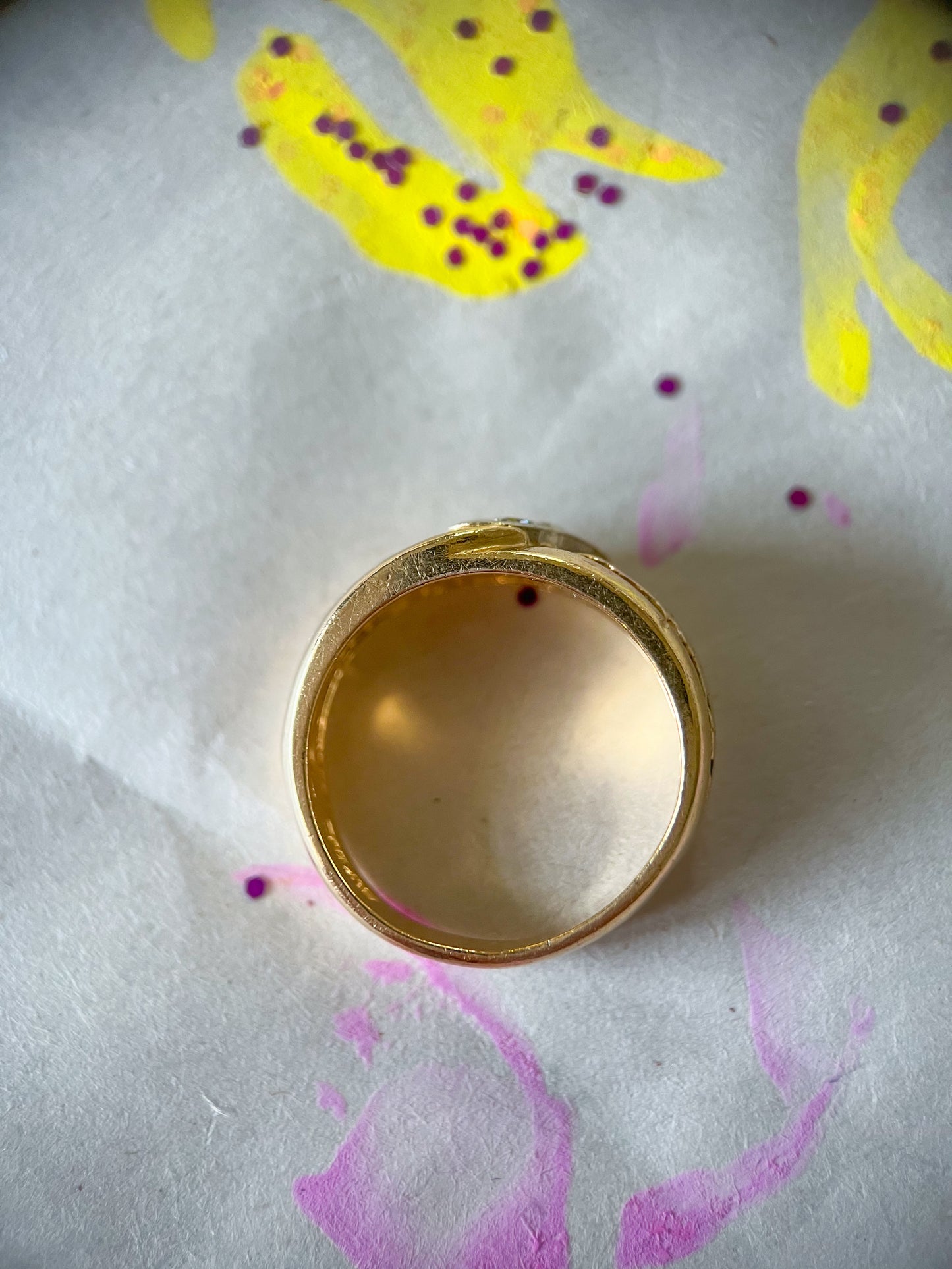 Vintage Natural Diamond 14k Yellow Gold Ring
