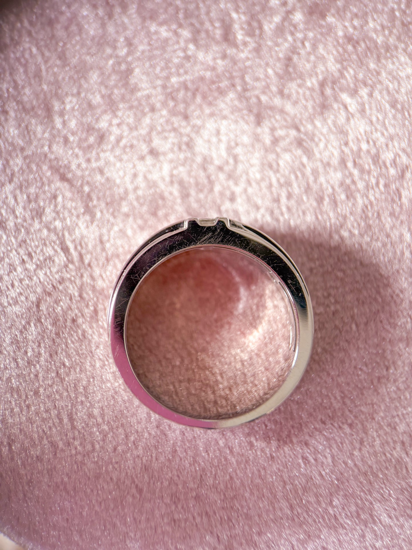 Vintage Natural Sapphire and Diamond 10k White Gold Men's Ring