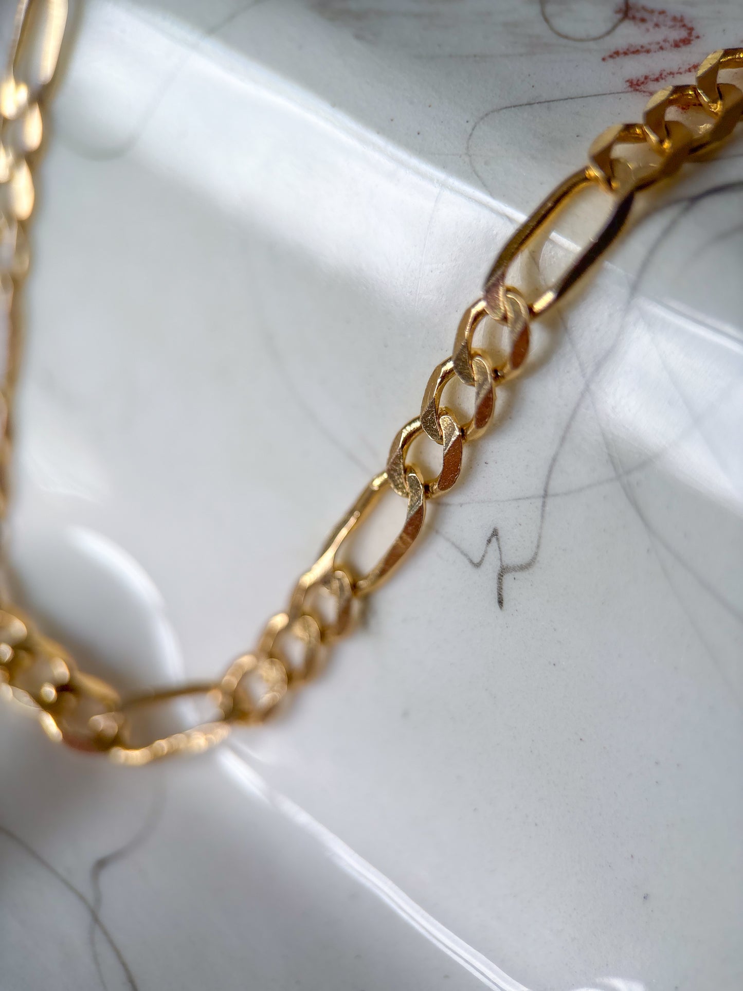 Vintage Figaro 14k Yellow Gold 16.25 Inch Necklace