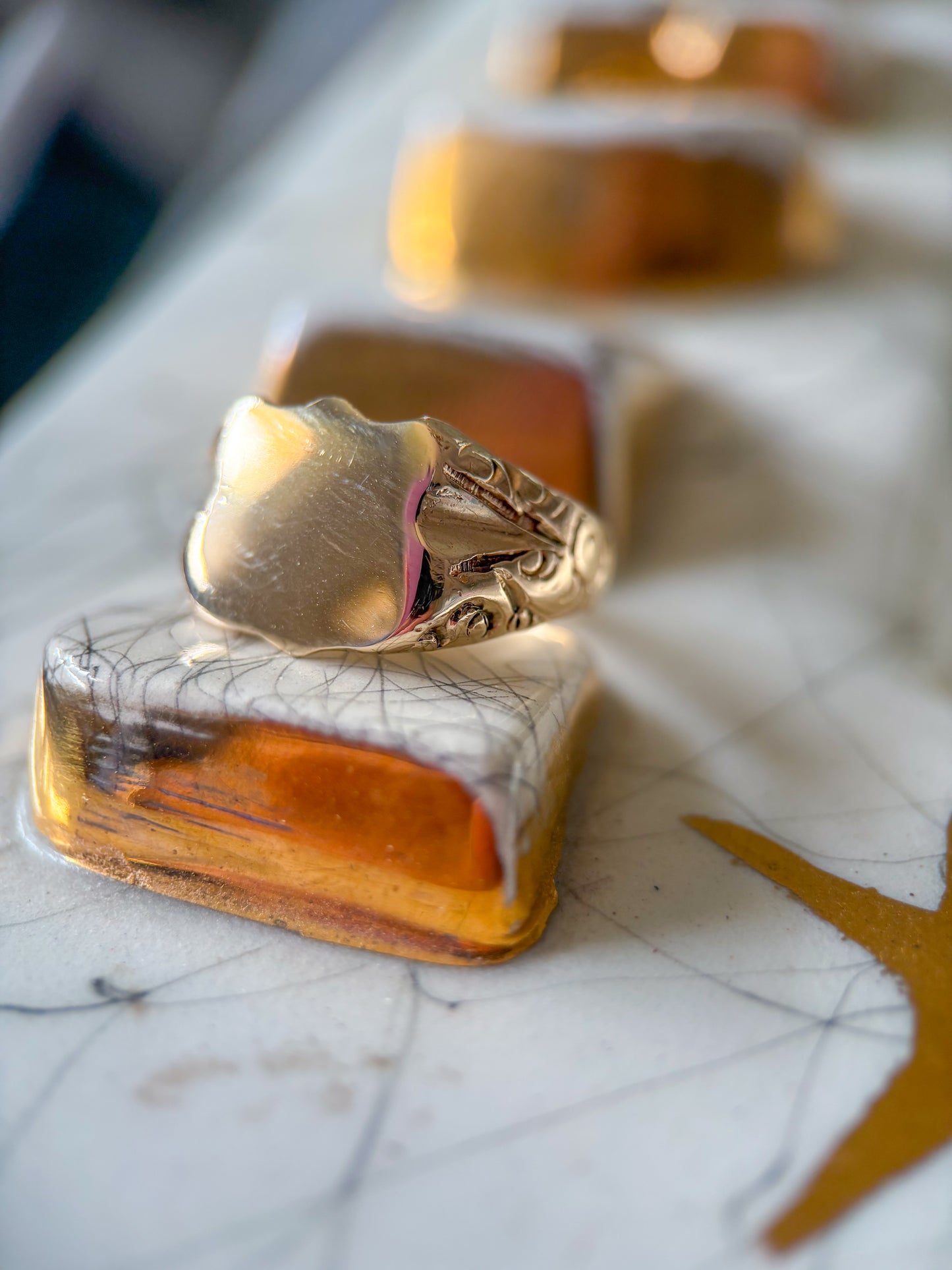 Vintage Signet 14k Yellow Gold Ring