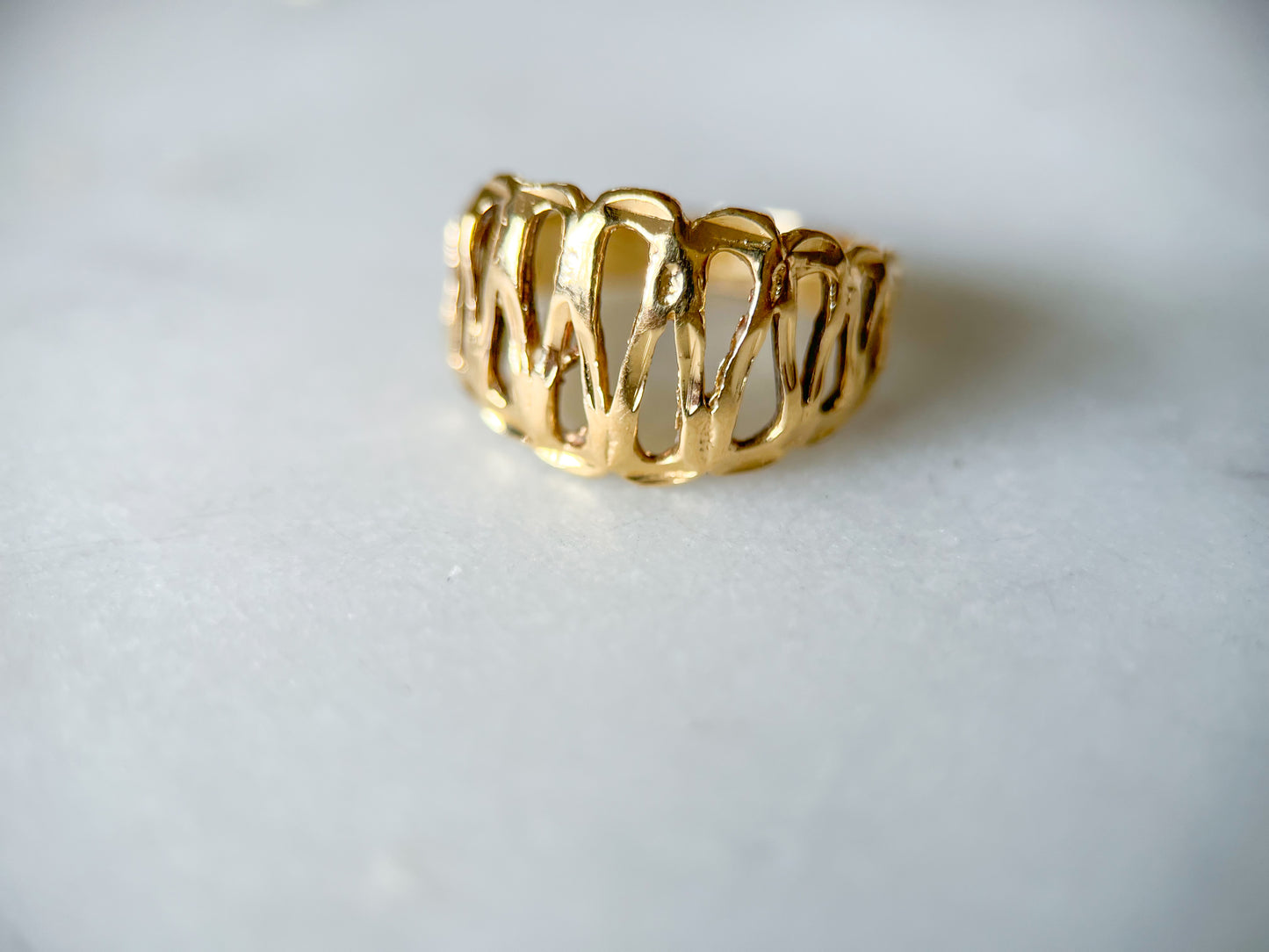 Vintage Wavy 14k Yellow Gold Ring