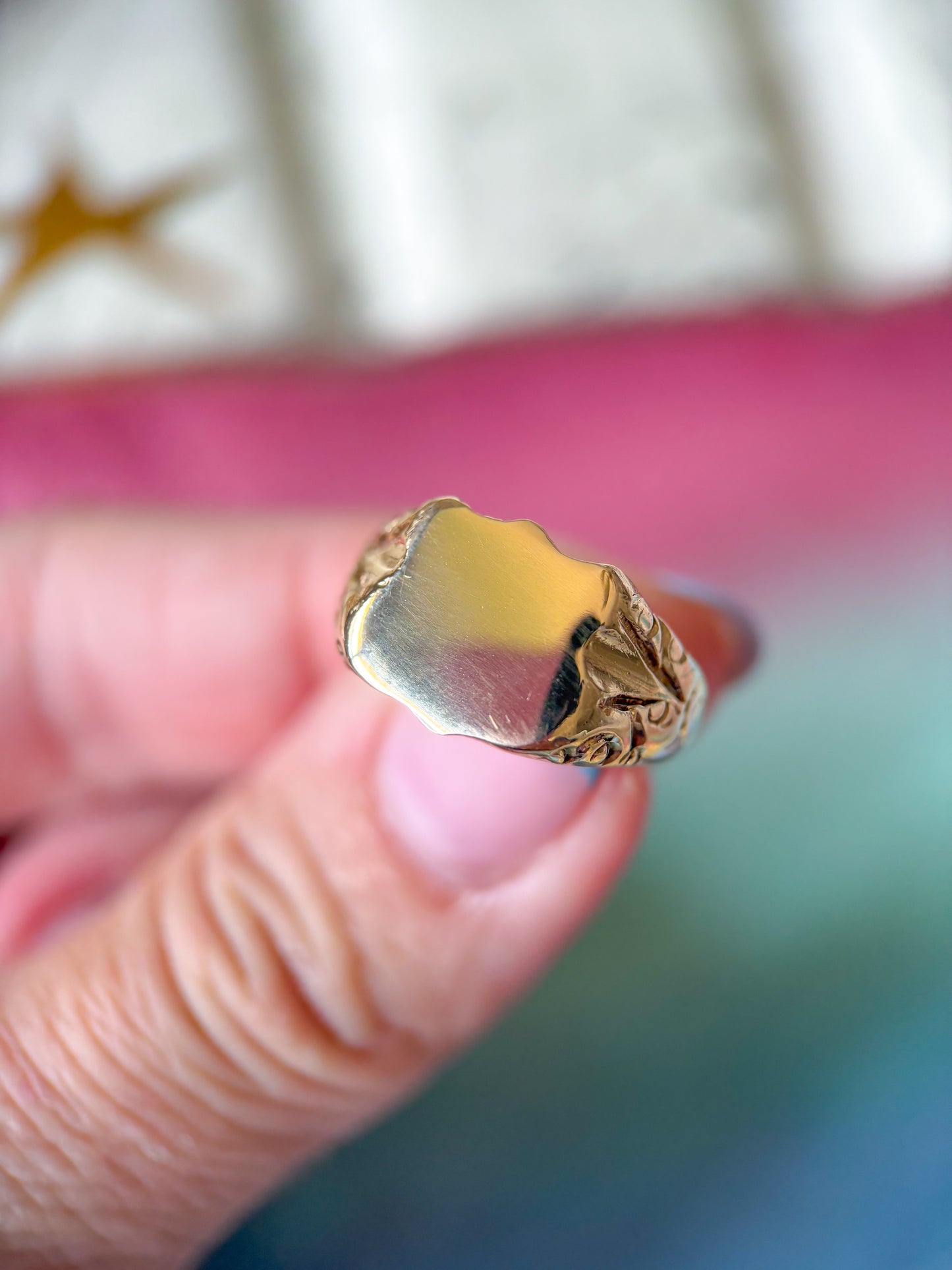 Vintage Signet 14k Yellow Gold Ring
