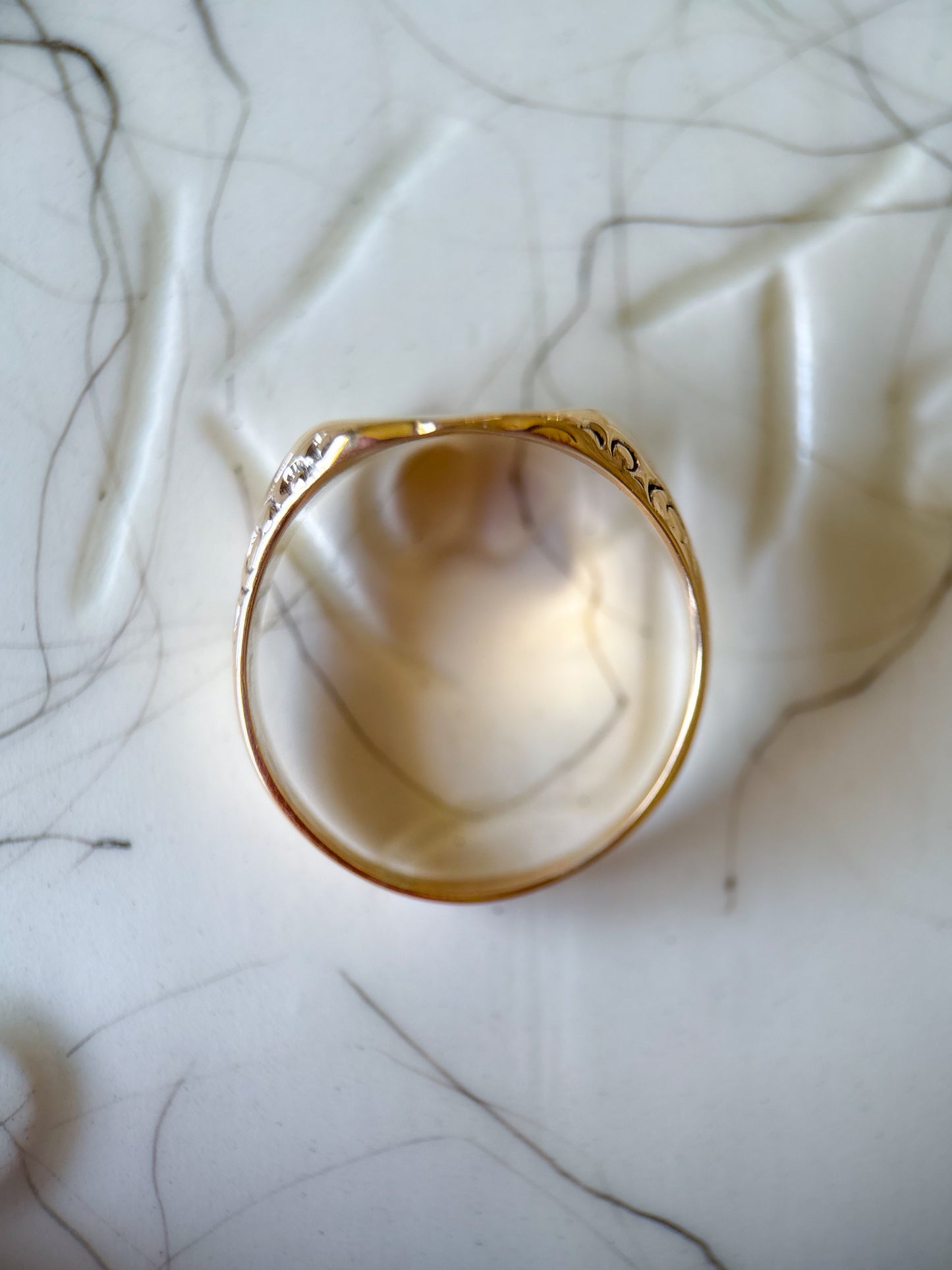 Vintage Large Signet 14k Yellow Gold Ring