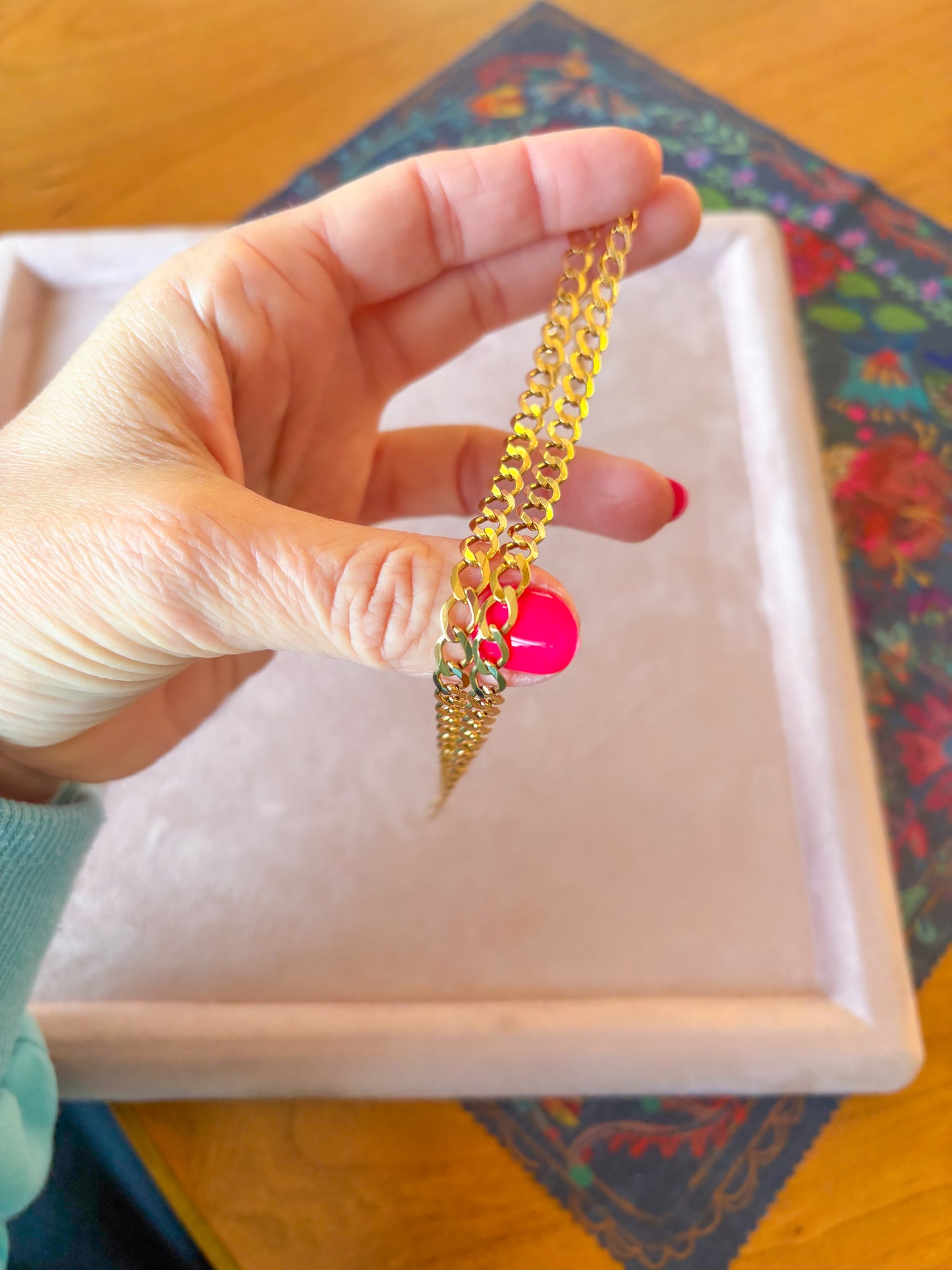 Vintage Curb Chain 18k Yellow Gold 20.5 Inch Necklace