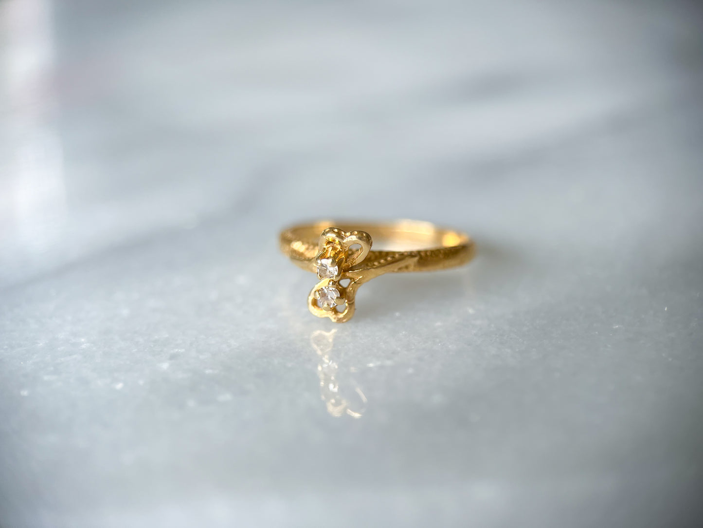 Vintage Natural Diamond 14k Yellow Gold Ring