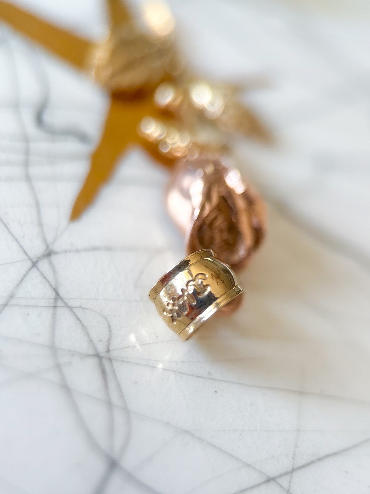 Vintage Rose Two Toned 14k Yellow and Rose Gold Charm