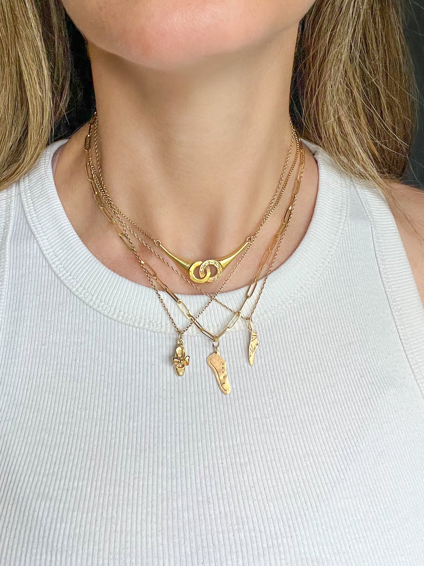 Vintage Sneaker and Ballet Shoe 14k Yellow Gold Charms