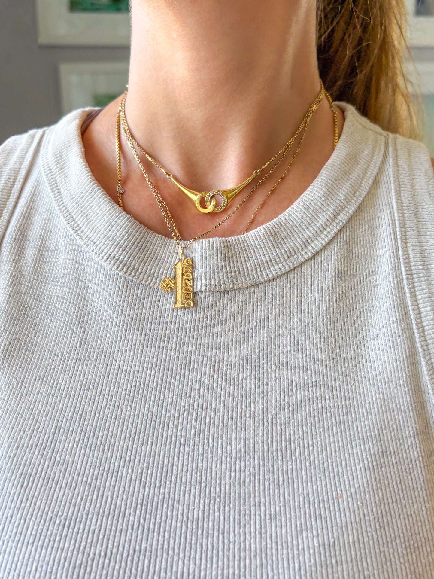 Vintage "#1 Grandma" 14k Yellow Gold Charm