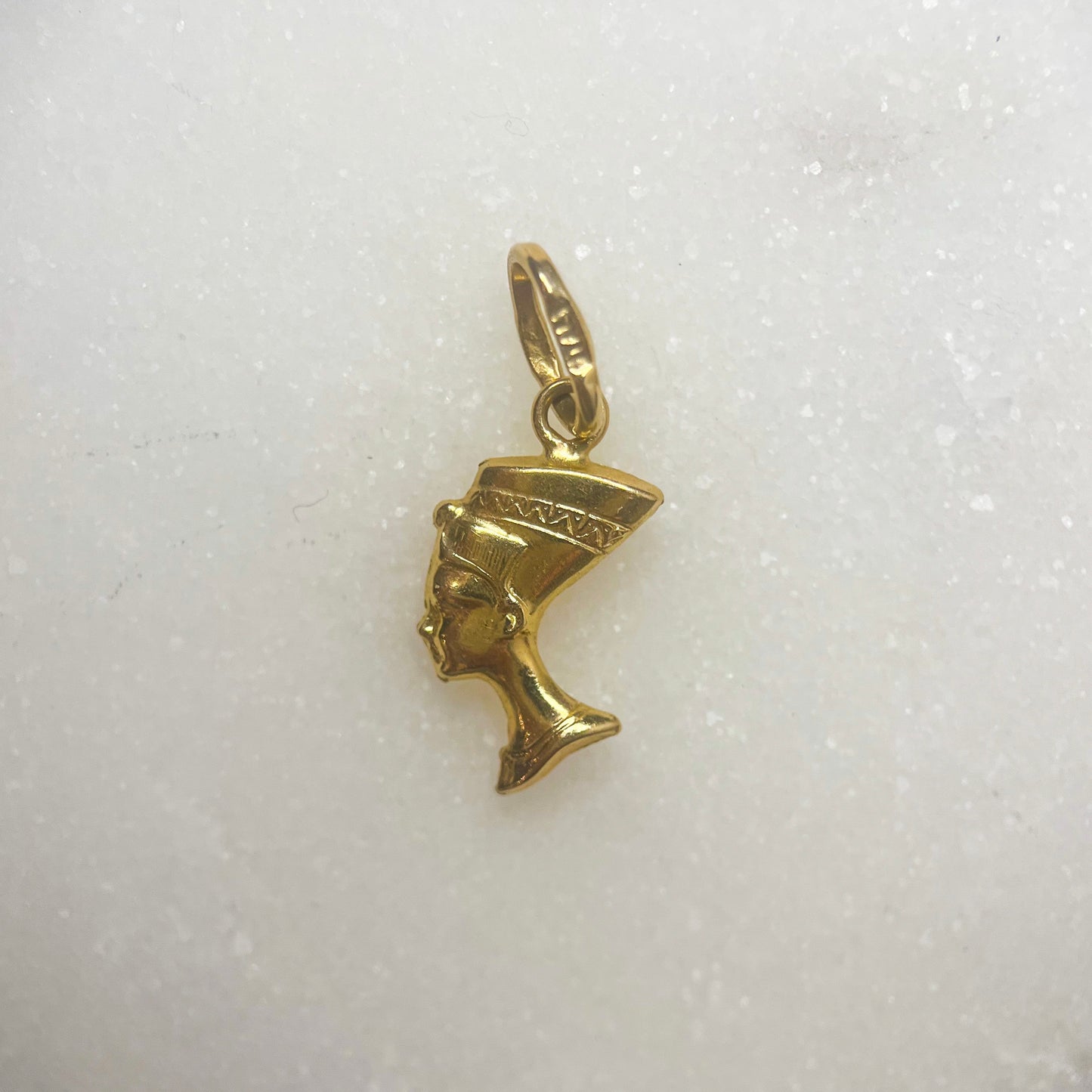 Vintage Nefertiti 14k Yellow Gold Mini Charm