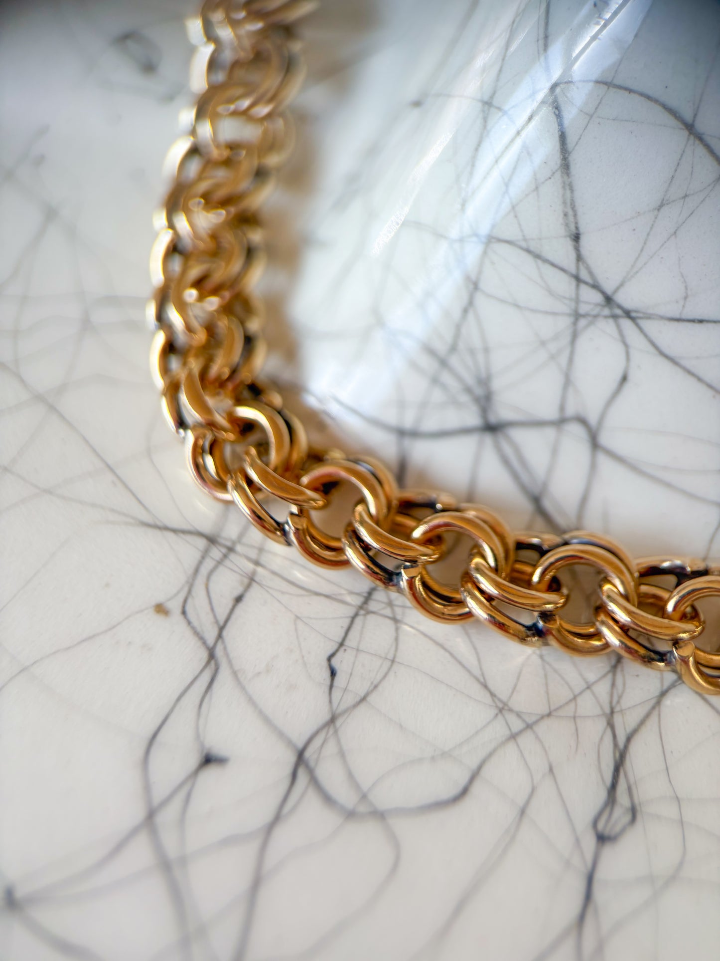 Vintage Round Multi Link 14k Yellow Gold 7.5 Inch Bracelet