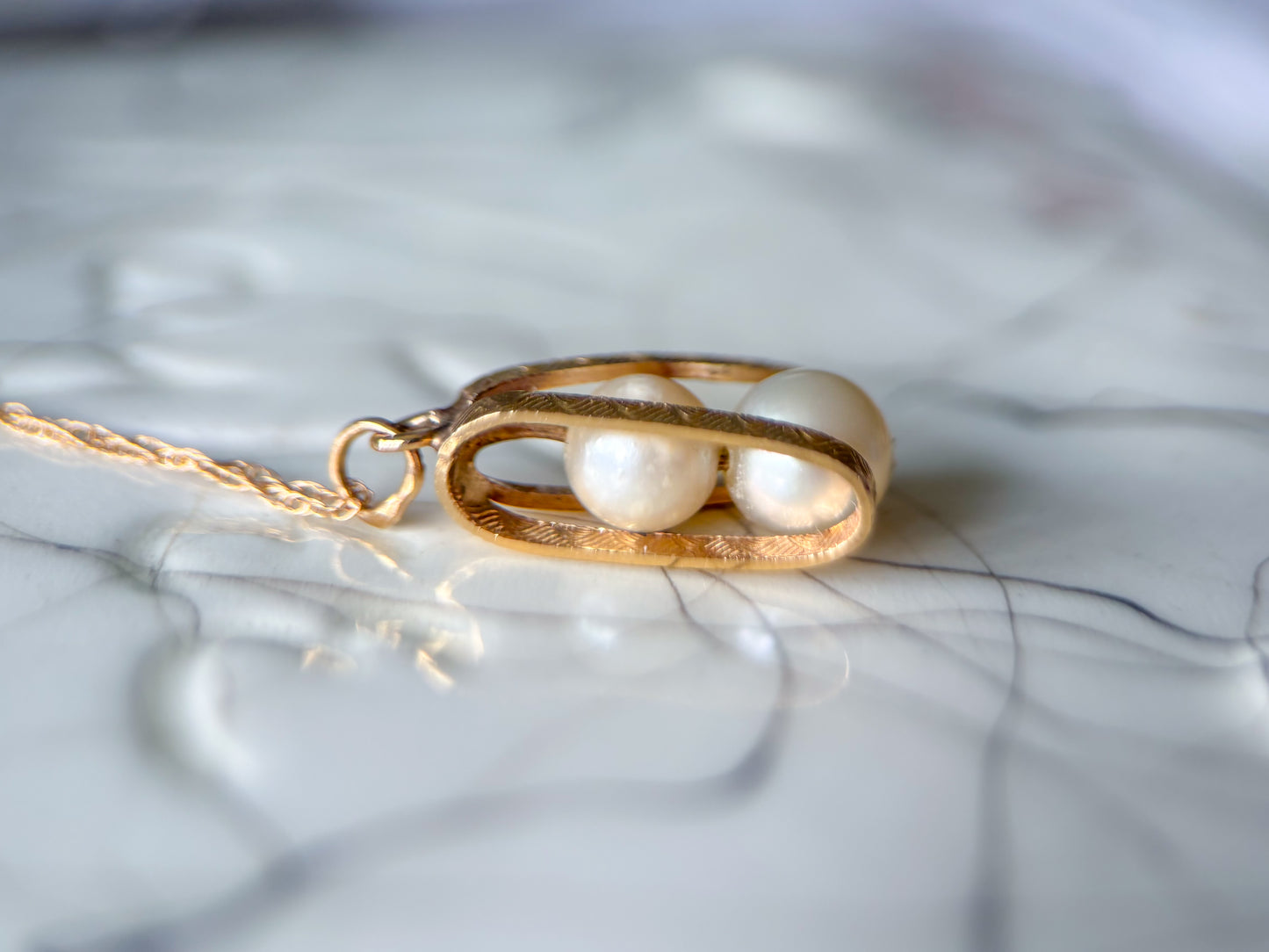 Vintage Pearl 14k Yellow Gold Charm