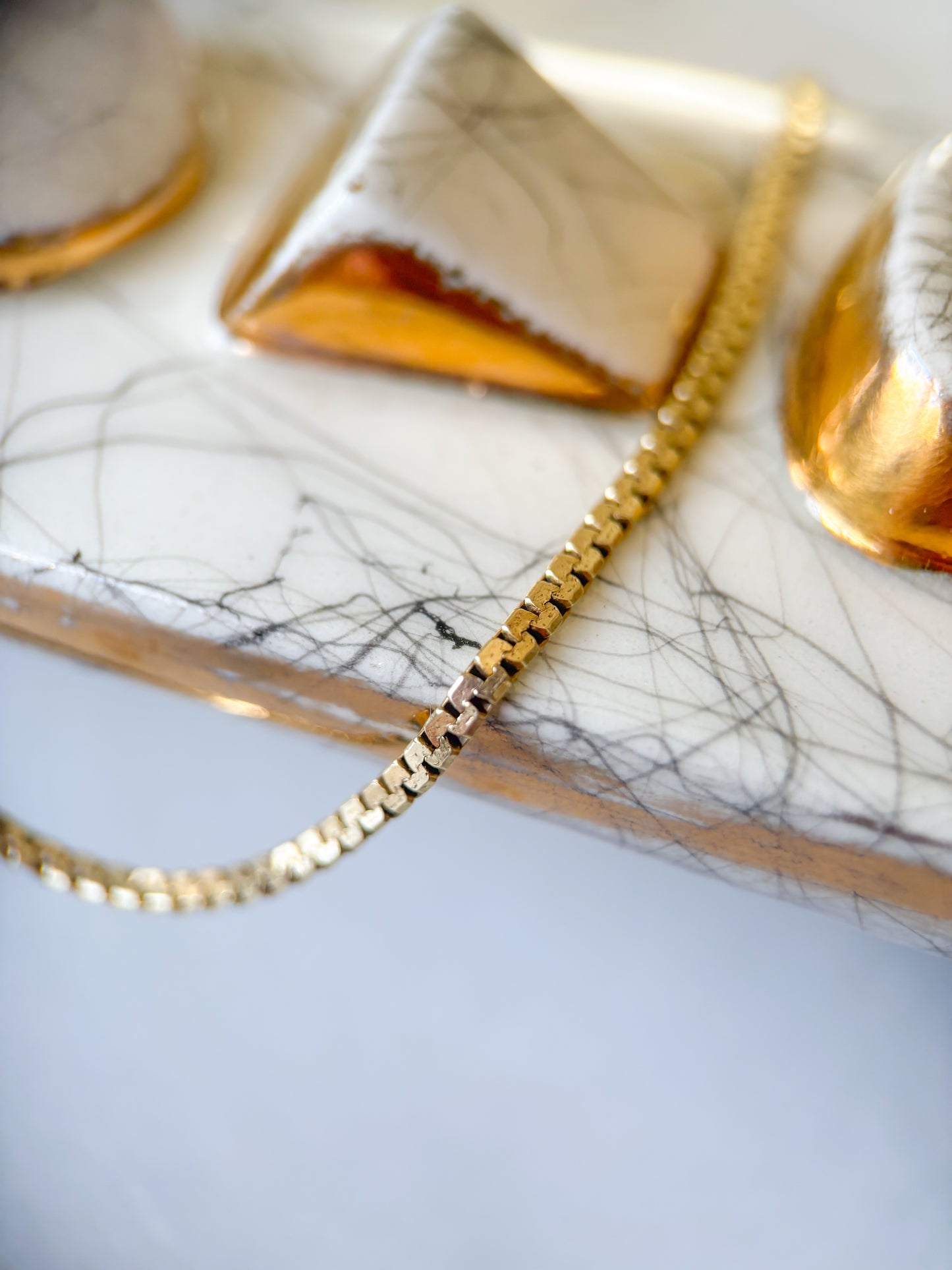 Vintage UnoAErre Boston Link Chain 14k Yellow Gold 18 Inch Necklace