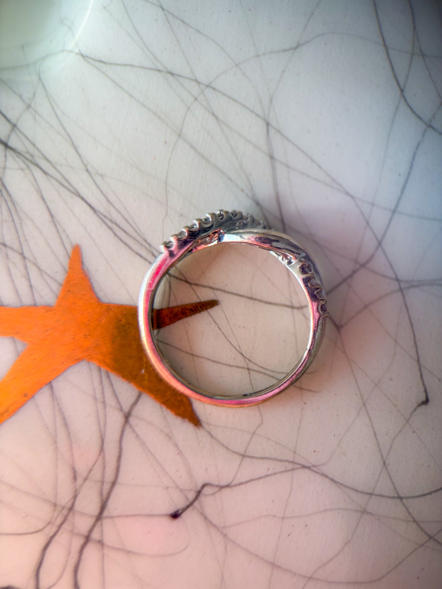 Vintage Natural Diamond 10k White Gold Ring