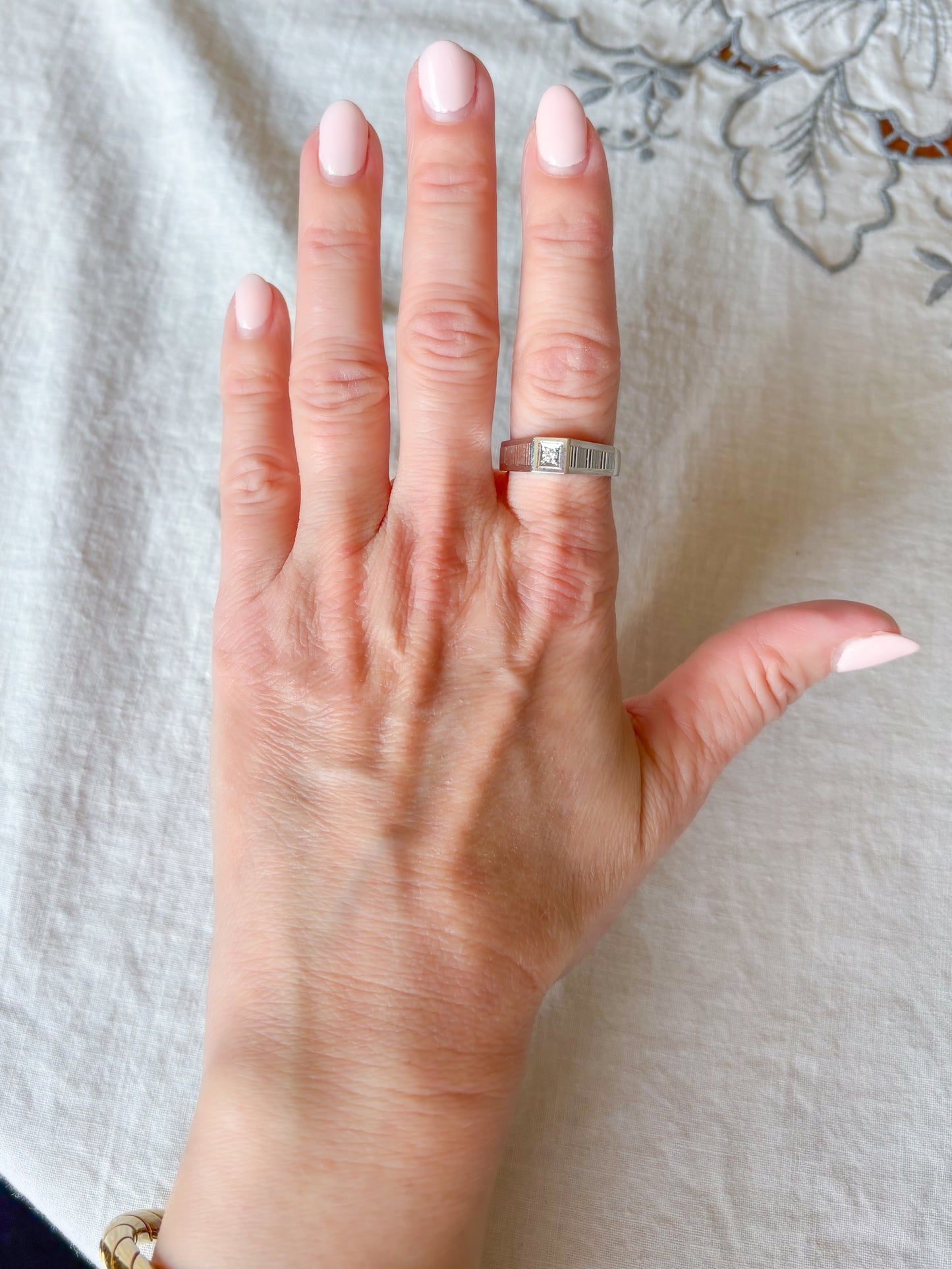 Various Vintage Natural Diamond 18k White Gold Rings
