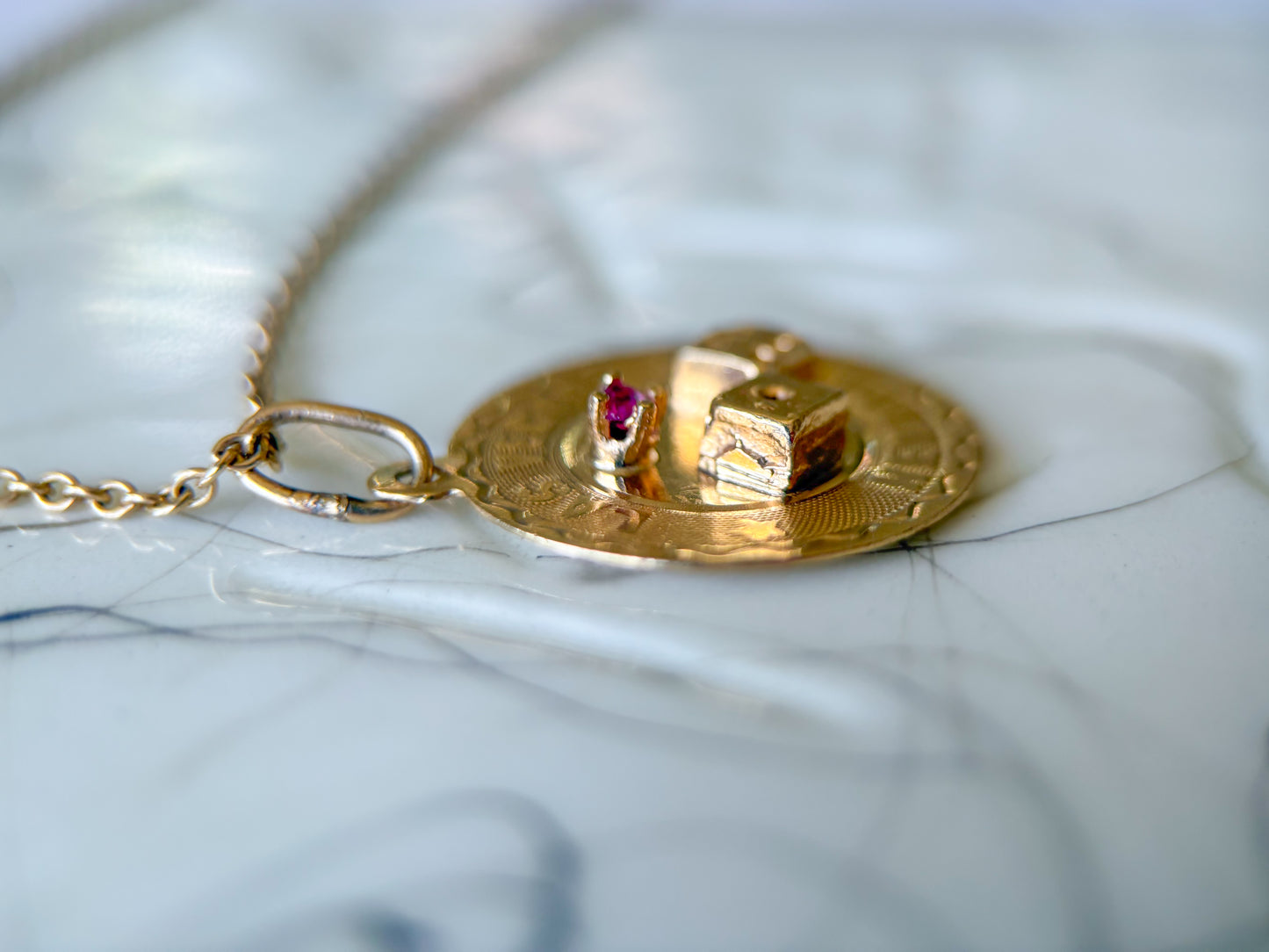 Vintage Las Vegas 14k Yellow Gold Charm, circa 1960's