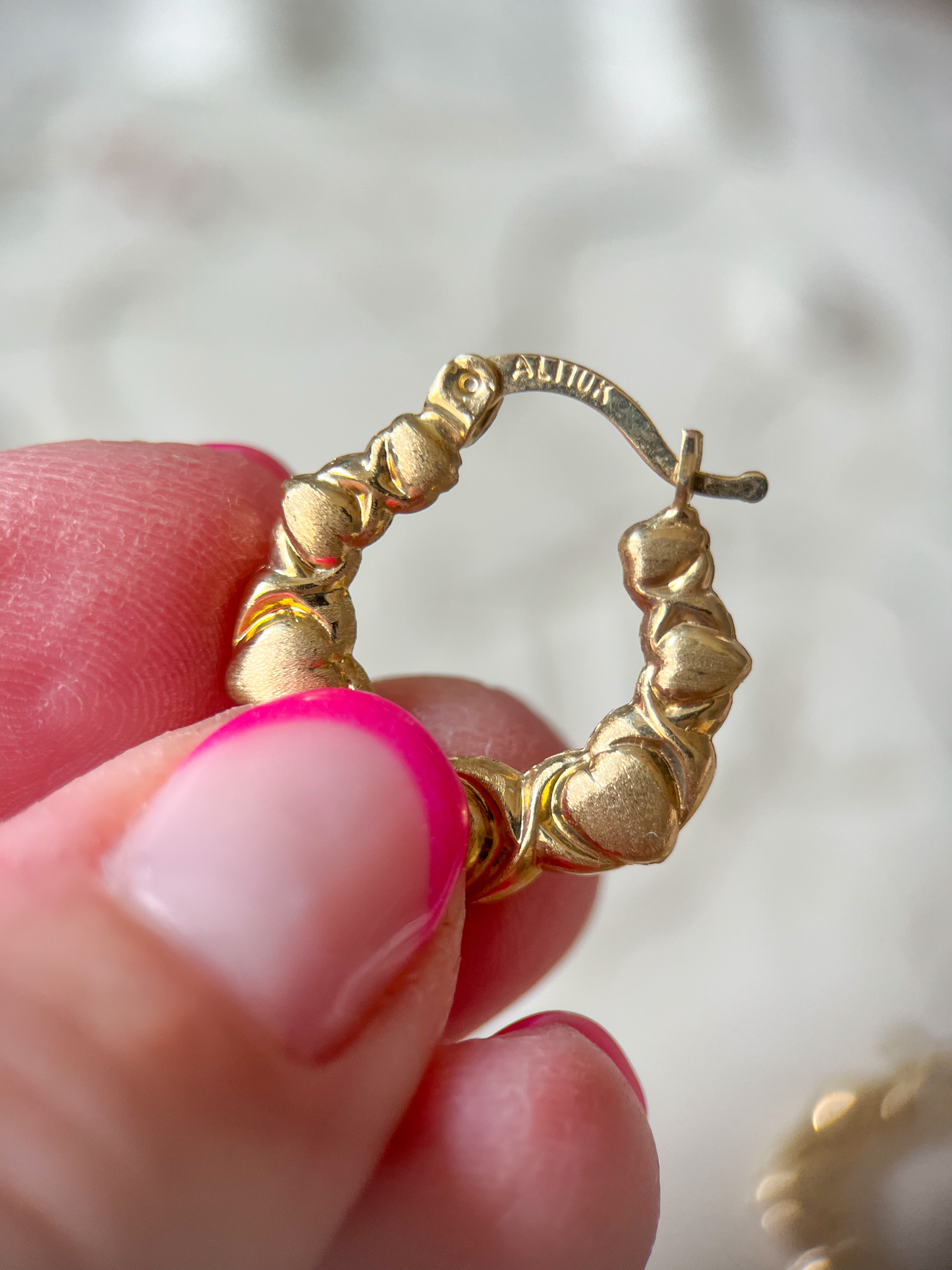 Various Heart 10k Yellow Gold Hoops - 3 Sizes
