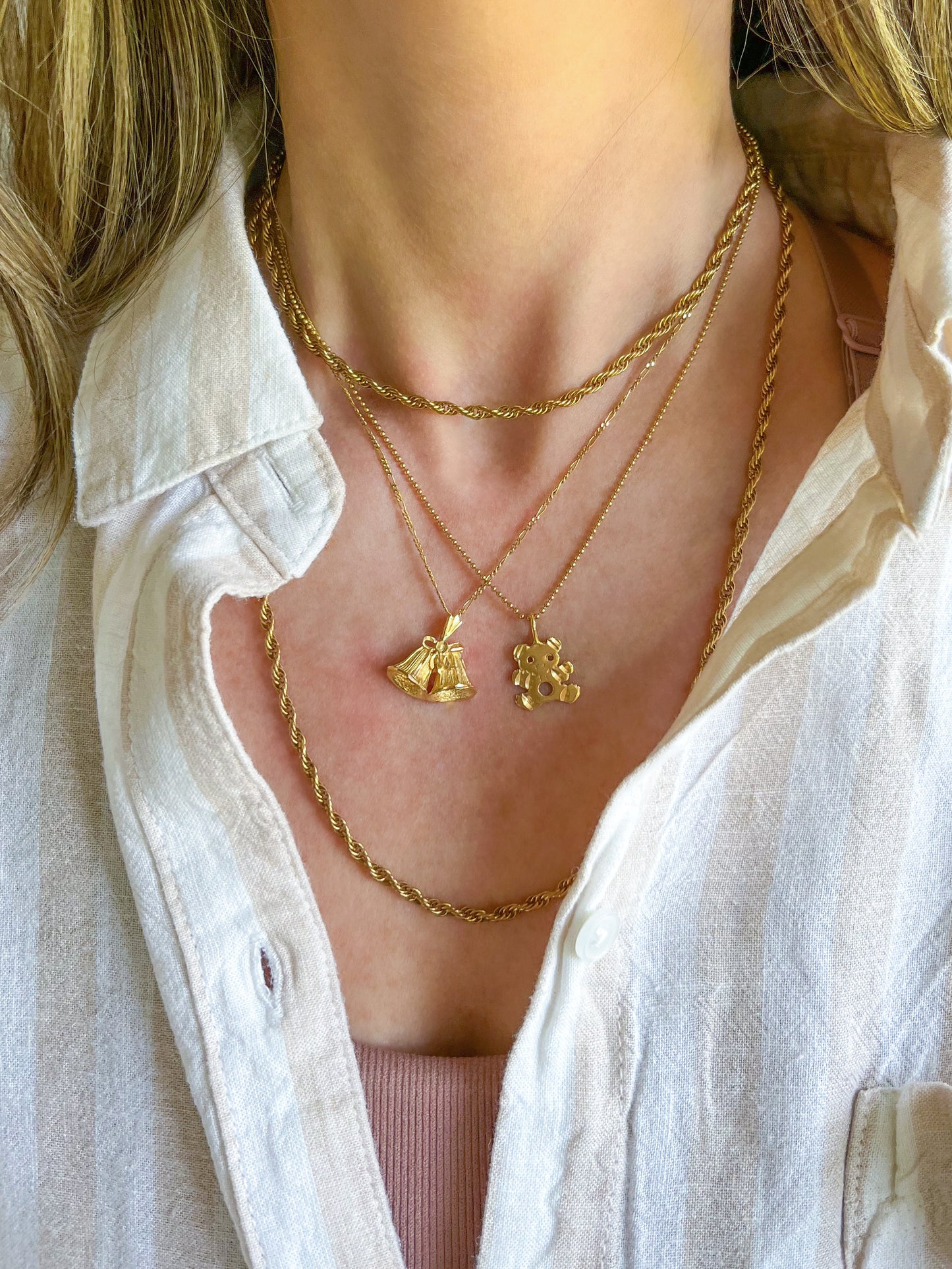 Vintage Bells 14k Yellow Gold Charm