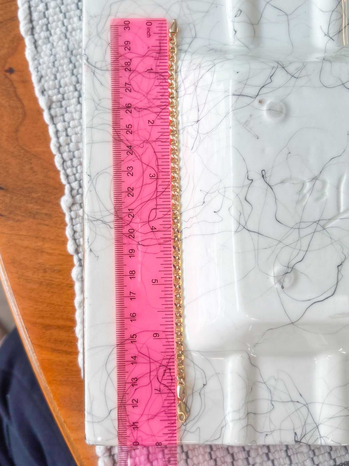 Vintage Mariner 10k Yellow Gold Chain 7.5 Inch Bracelet