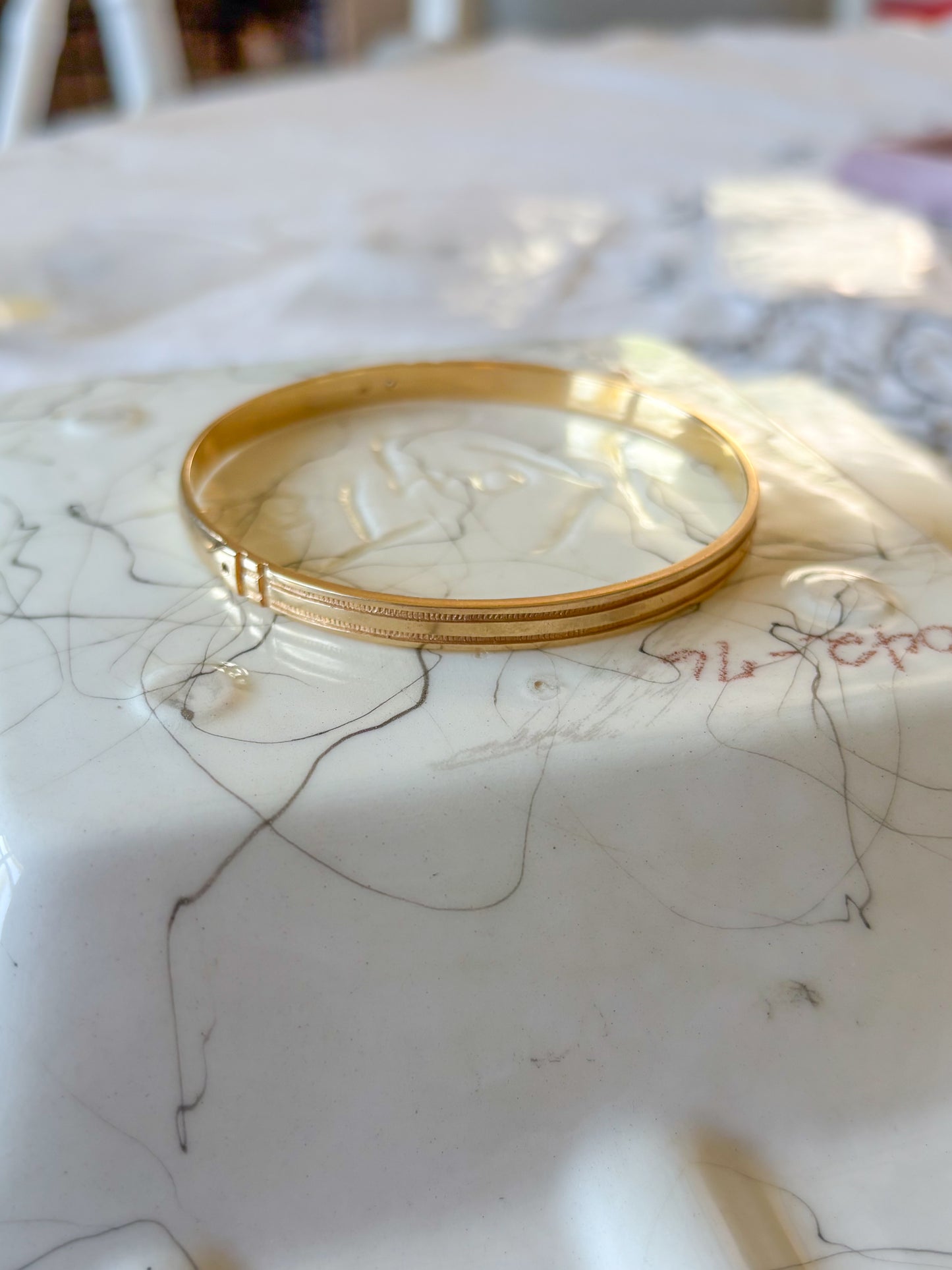 Vintage Solid and Heavy 14k Yellow Gold Bangle